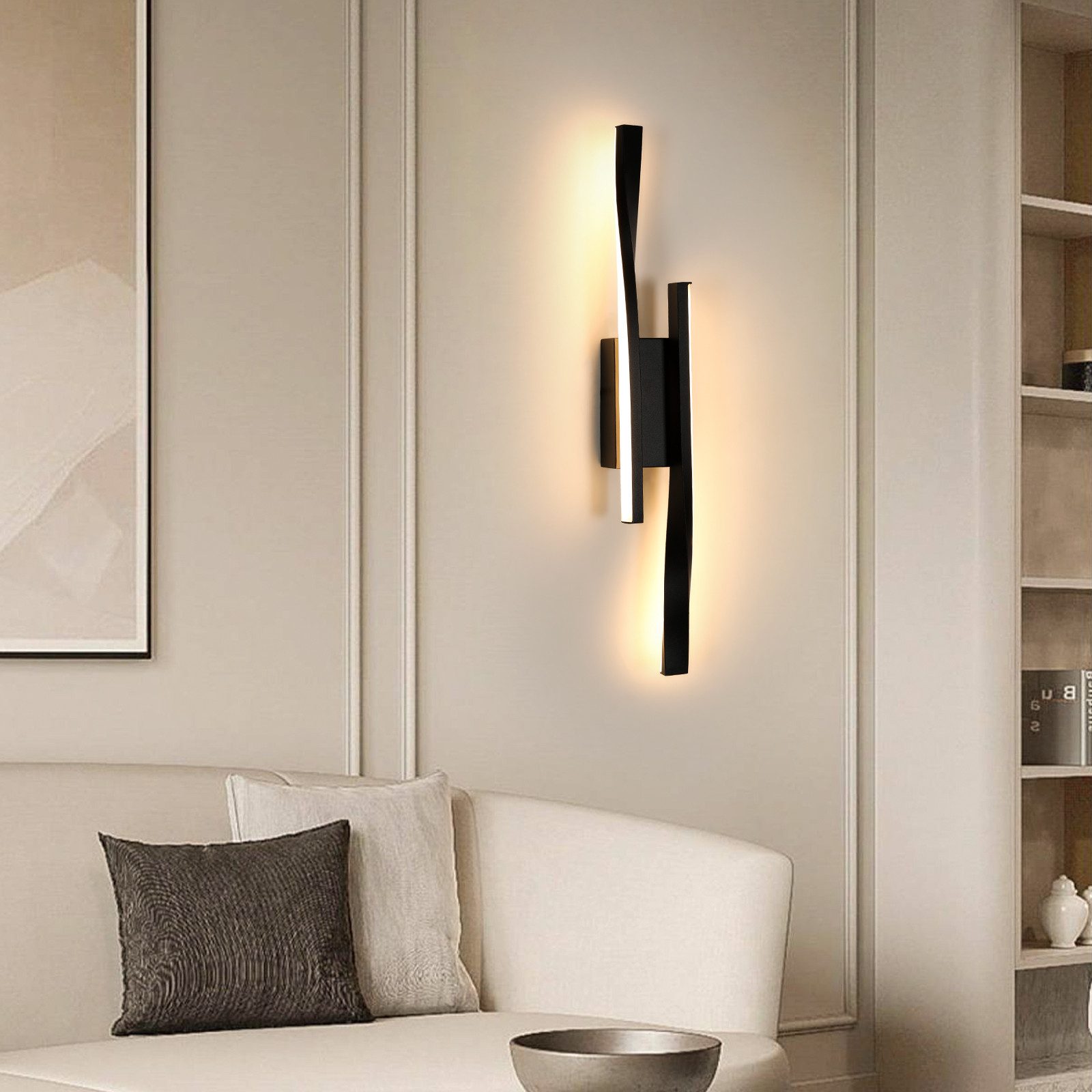 Riserva Kronleuchter LED Wandleuchte Innen 16W Schwarz Warmweiß 42 cm, LED wechselbar – Bild 4 von 5
