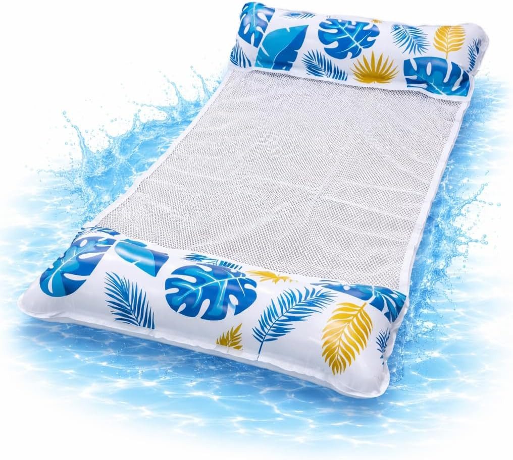 TK Gruppe Luftmatratze Luftmatratze Pool aufblasbar – Wasserhängematte & Schwimmkissen