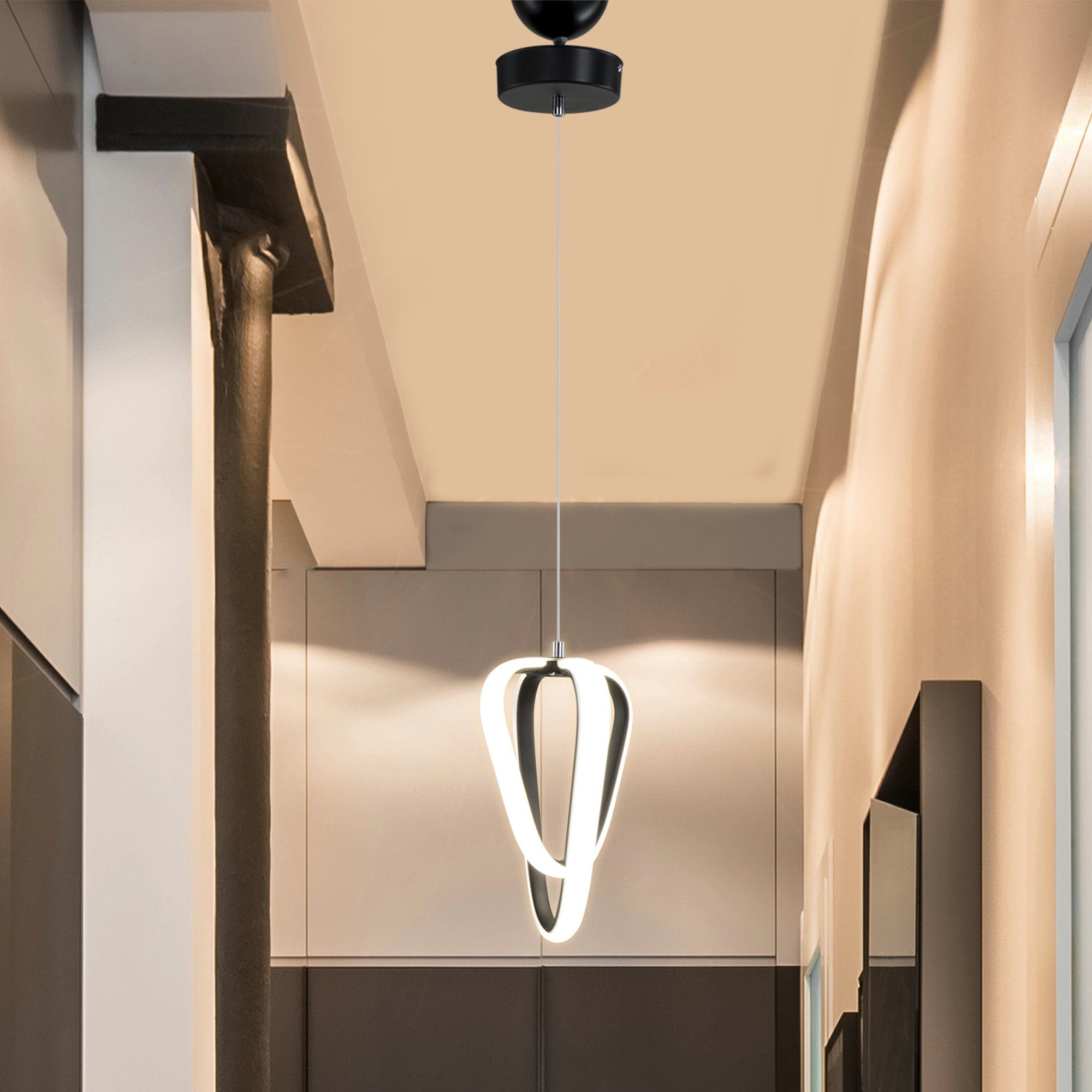 lux.pro Hängeleuchte, LED fest integriert, Weiß Schwarz Lampe Doncaster Hängelampe Pendelleuchte modern LED Wohnzimmer
