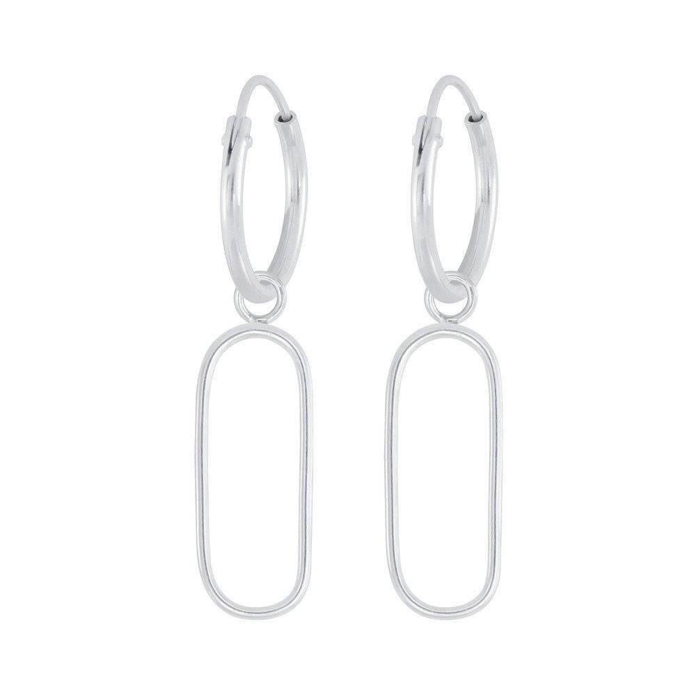BUNGSA Ohrhänger-Set Creolen Ohrhänger oval handgefertigt aus 925 Silber Damen (1 Paar (2 Stück)