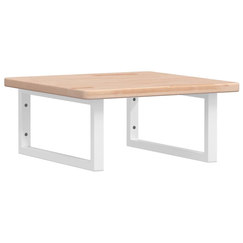 vidaXL Badezimmerspiegelschrank Waschtischplatte mit Halterung Stahl und Massivholz Eiche (1-St)