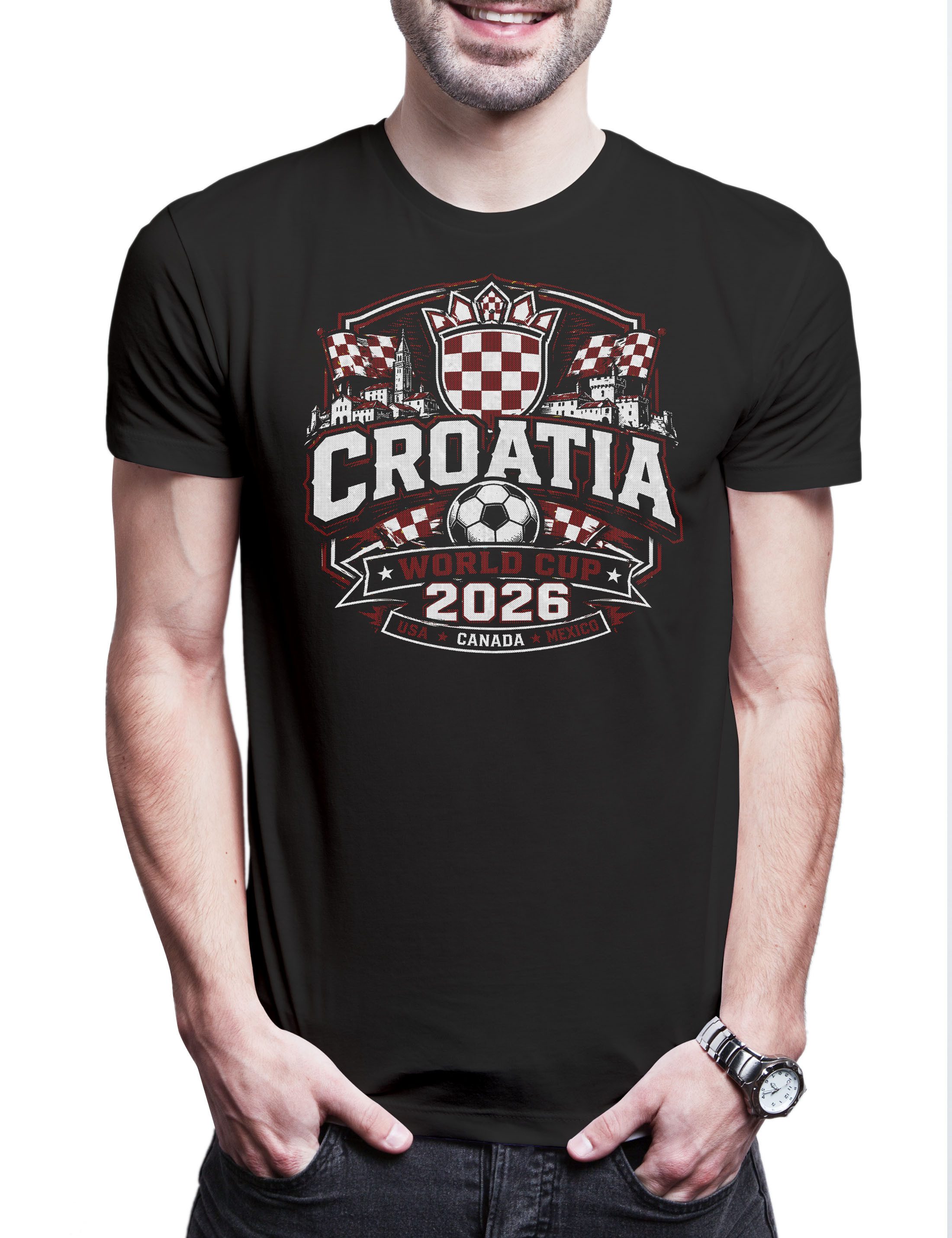 Urban Backwoods Print-Shirt Team Croatia 1 Herren T-Shirt Kroatien Hrvatska Zagreb Adriatic (1-tlg) Dalmatia Vatreni Fußball WM