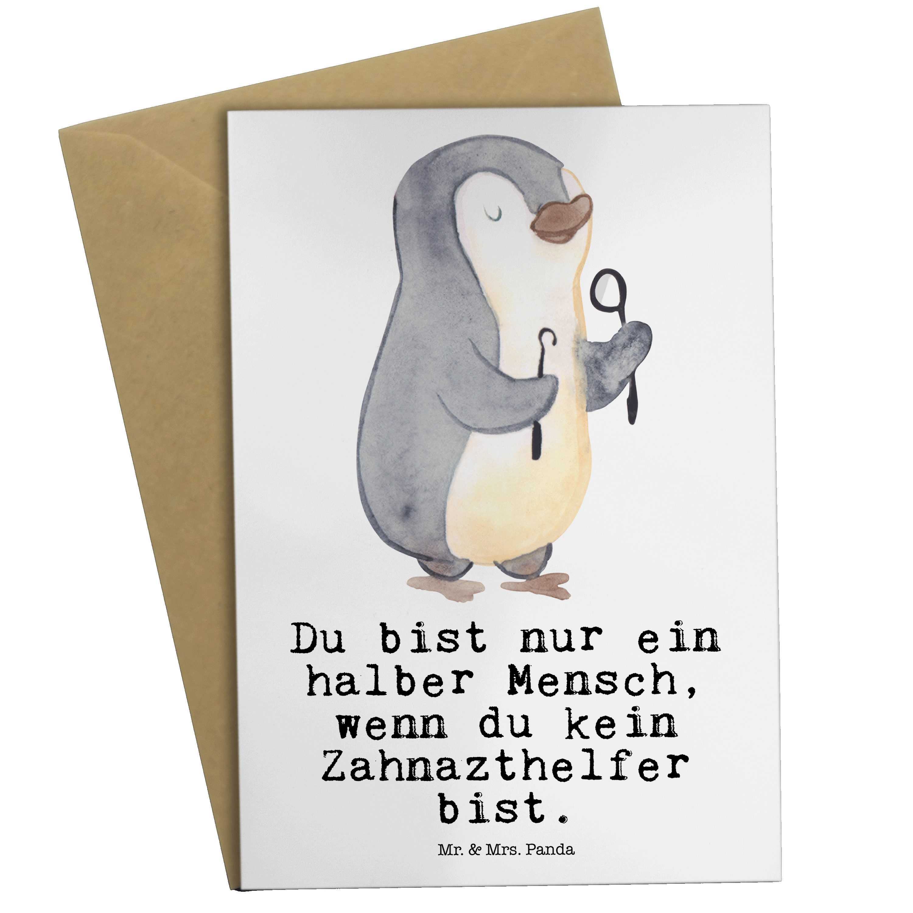 - Panda Fir Geschenk, - Grußkarte & Zahnarzthelfer Herz Karte, Mr. Mrs. Hochzeitskarte, mit Weiß