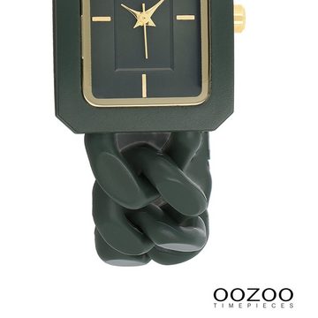 OOZOO Quarzuhr Oozoo Damen Armbanduhr Timepieces Analog, (Analoguhr), Damenuhr rechteckig, groß (ca. 31x24mm) Kunststoffarmband, Fashion