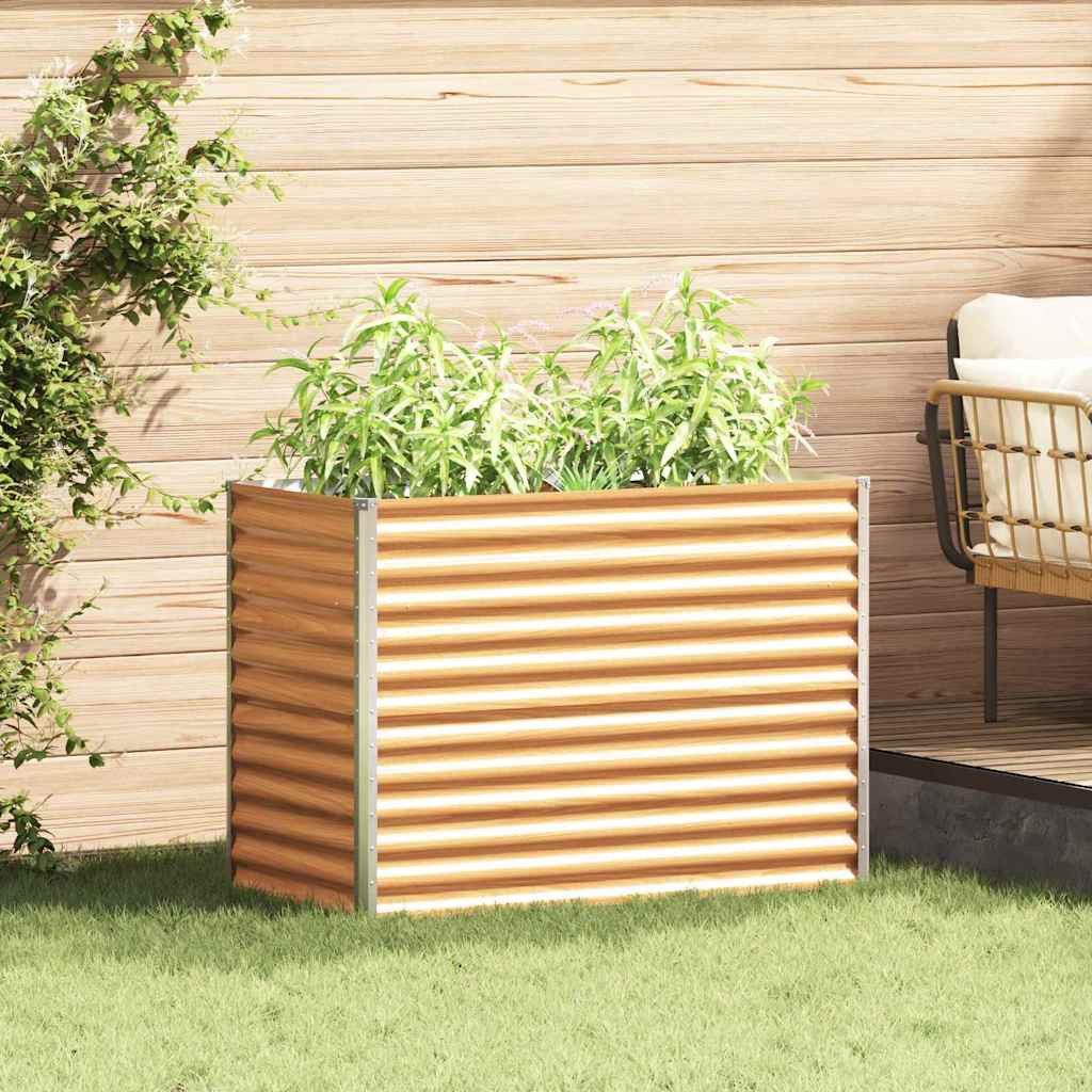 vidaXL Hochbeet vidaXL Hochbeet Hellbraun 98 x 50 x 68 cm Verzinkter Stahl