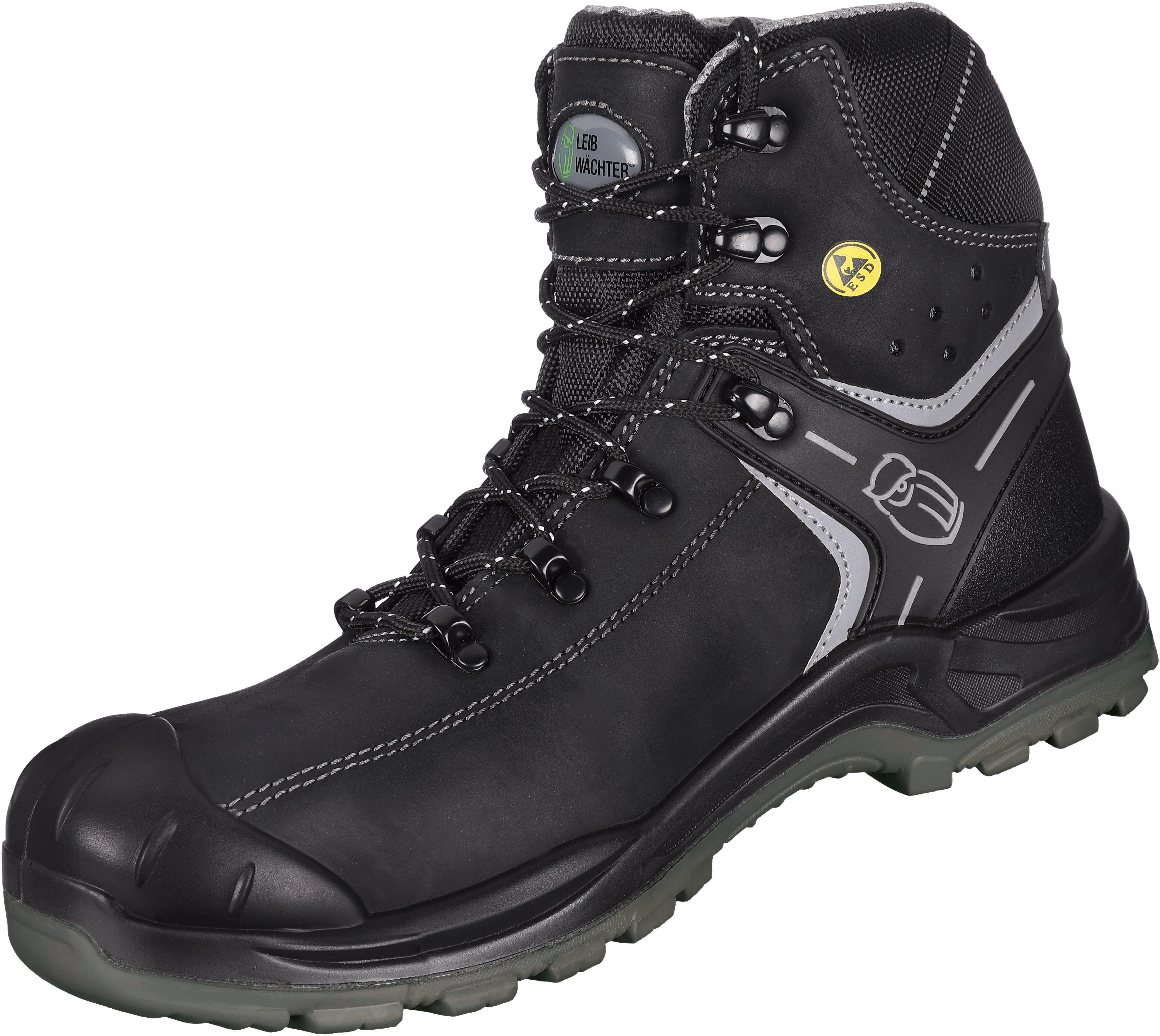 Leibwächter S3 Sicherheitsstiefel hoch ESD Arbeitsschuhe München Sicherheitsschuh zertifiziert, antistatisch, rutschhemmend, ölbeständig