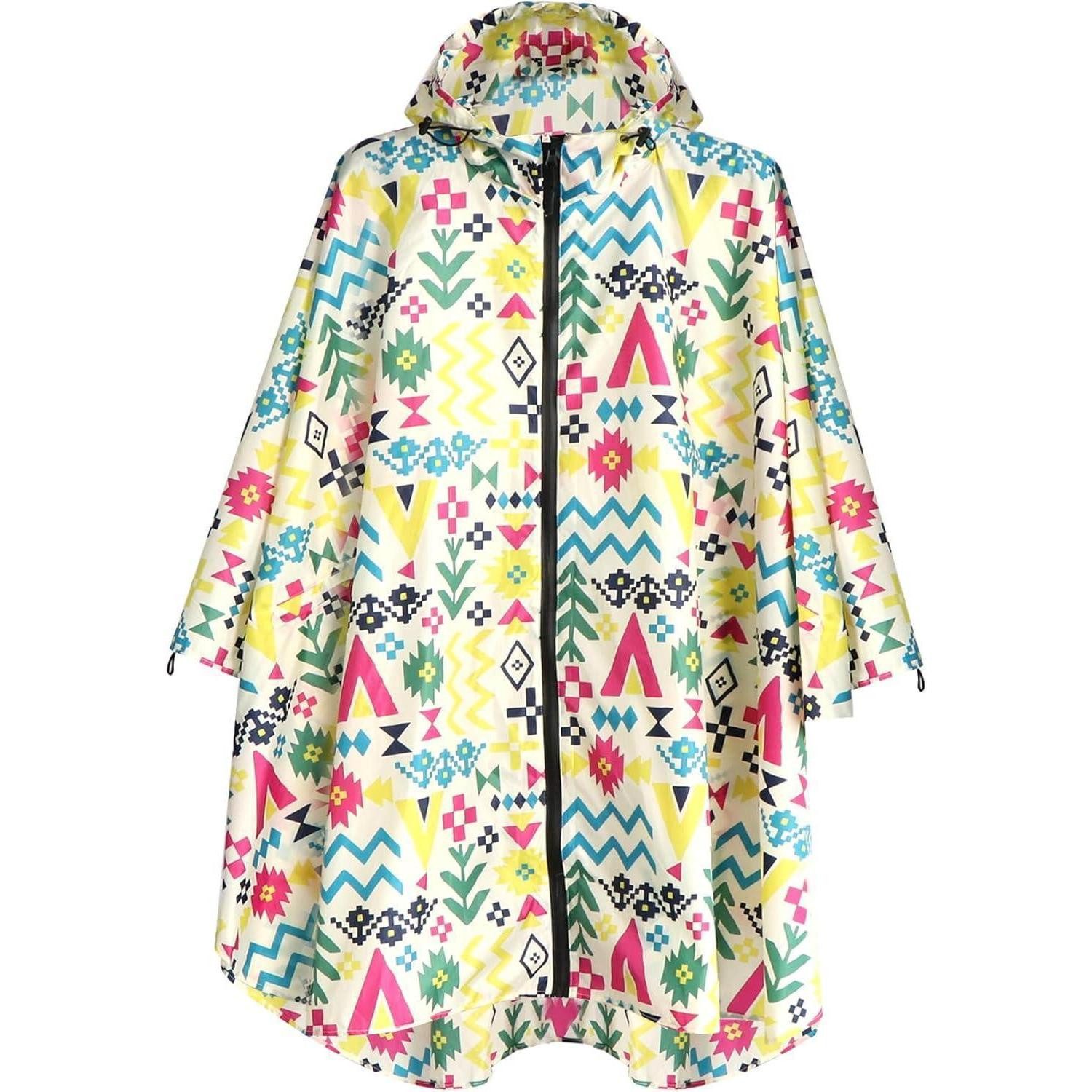 LuxusKollektion Campingstuhl Regenponcho wasserdicht Fahrrad Kapuze Unisex Camping Geometry