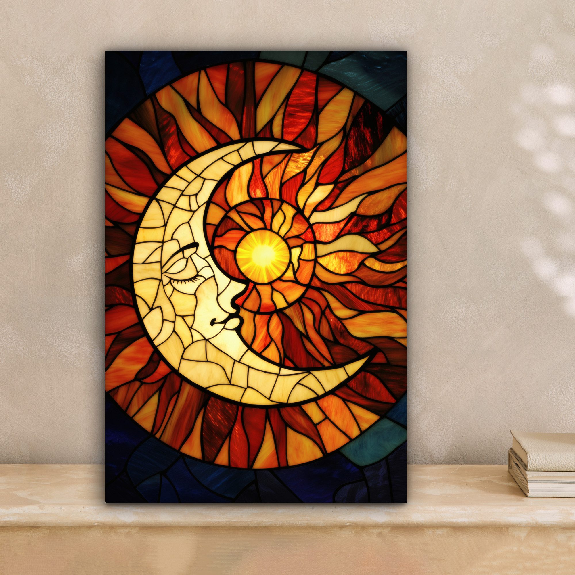 OneMillionCanvasses® Leinwandbild Mosaik - Glas - Mond - Dunkelblau, Fotodr günstig online kaufen