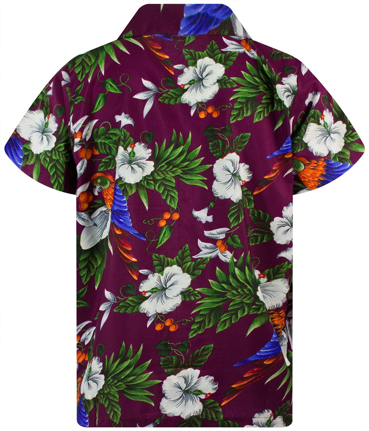 King Kameha Hawaiihemd Cherry Parrot Funky Hawaii-Hemd Herren Kurzarm Front günstig online kaufen