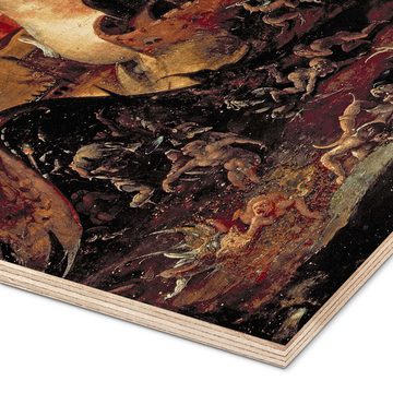 Posterlounge Holzbild Hieronymus Bosch, Die Hölle, 1505, Malerei