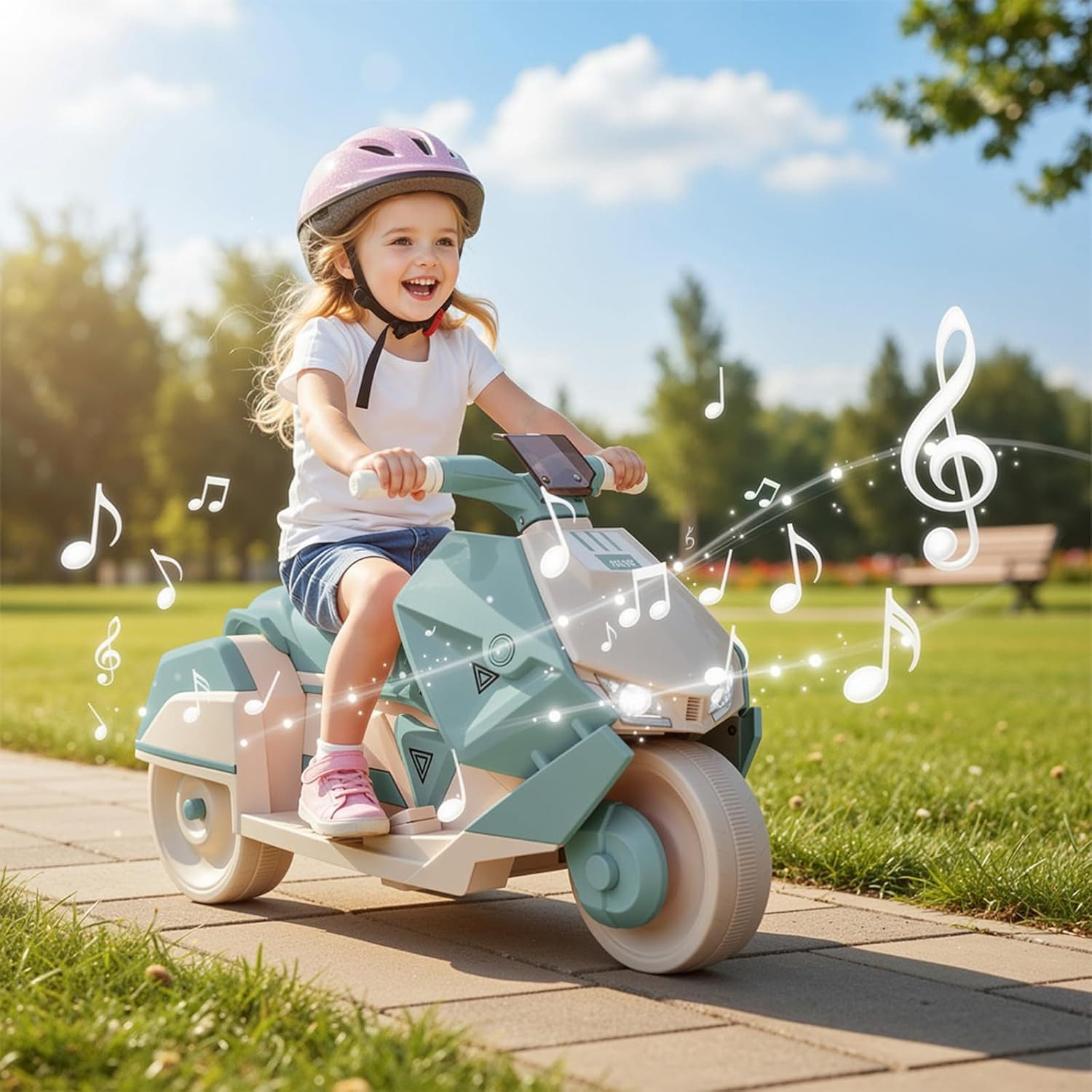 TLGREEN Elektro-Kinderquad,Kinder Elektro Motorrad 6V, 3 km/h, Dreirädriges günstig online kaufen