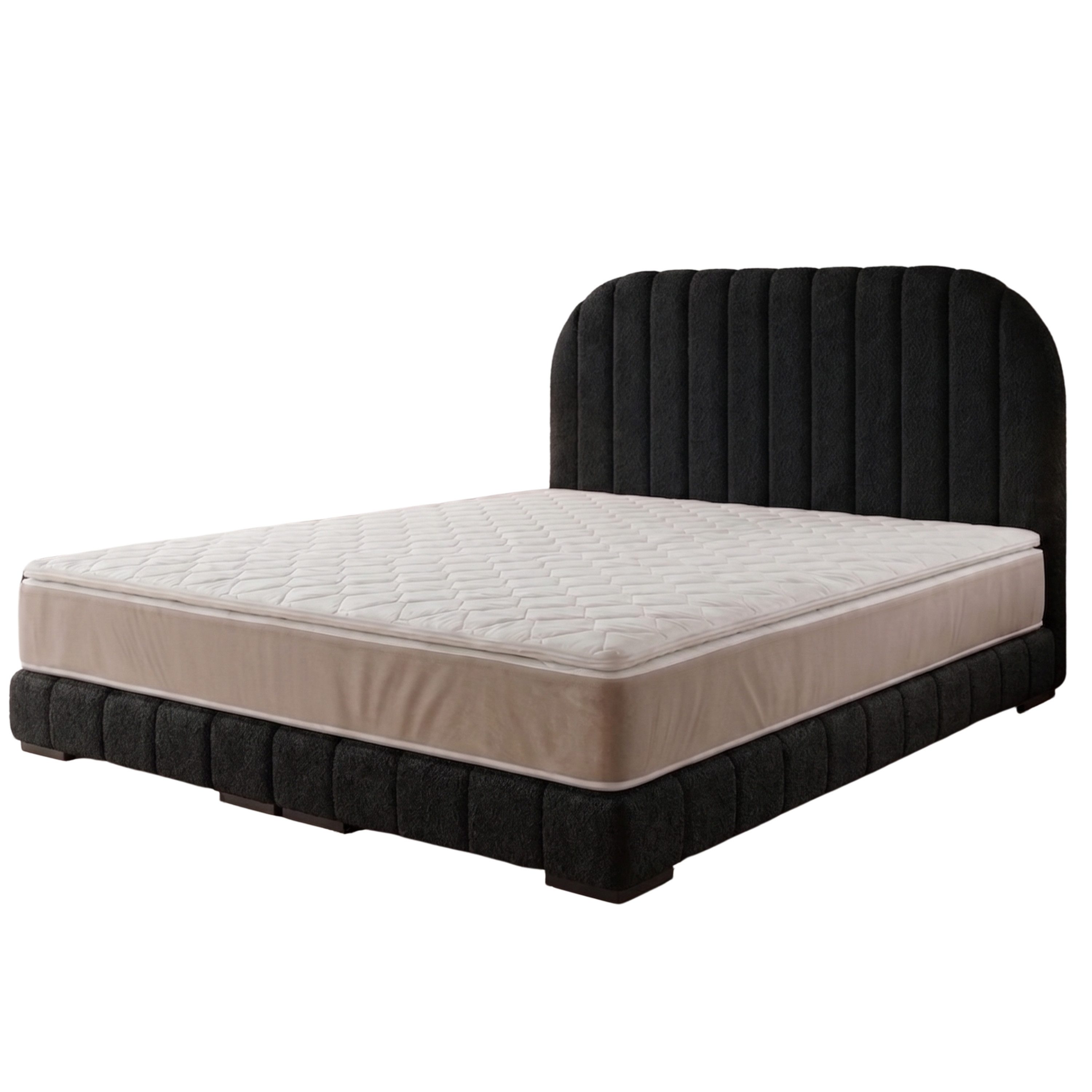 A&J MöbelLand GmbH Polsterbett LEON als Bettgestell mit Kopfteil (Länge: 209 cm, Höhe Kopfteil: 110 cm, 4 Kopfteil-Varianten, 7 Größen zur Auswahl, Modernes Design, TOP ANGEBOT!, Inklusive Bettgestell), Komplettgestell-Set
