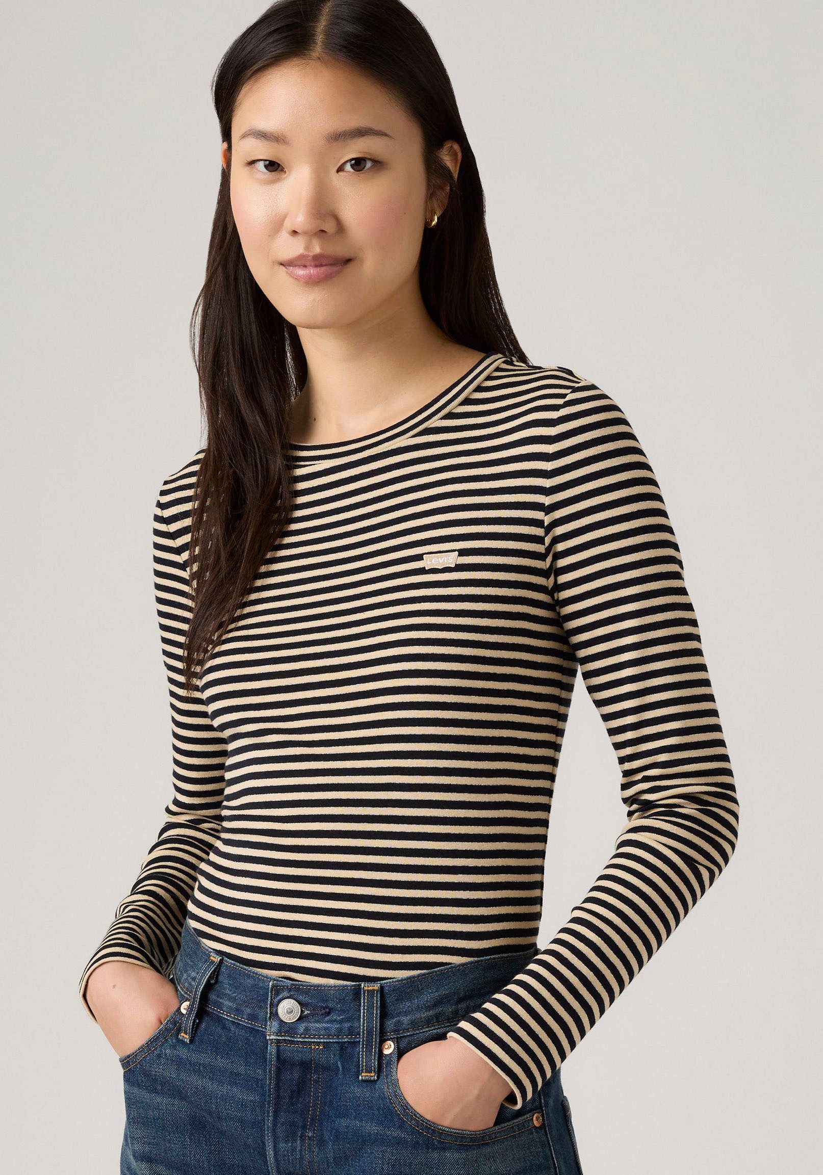Levi's® Langarmshirt ESSENTIAL HM LS TEE mit Logo Stickerei günstig online kaufen