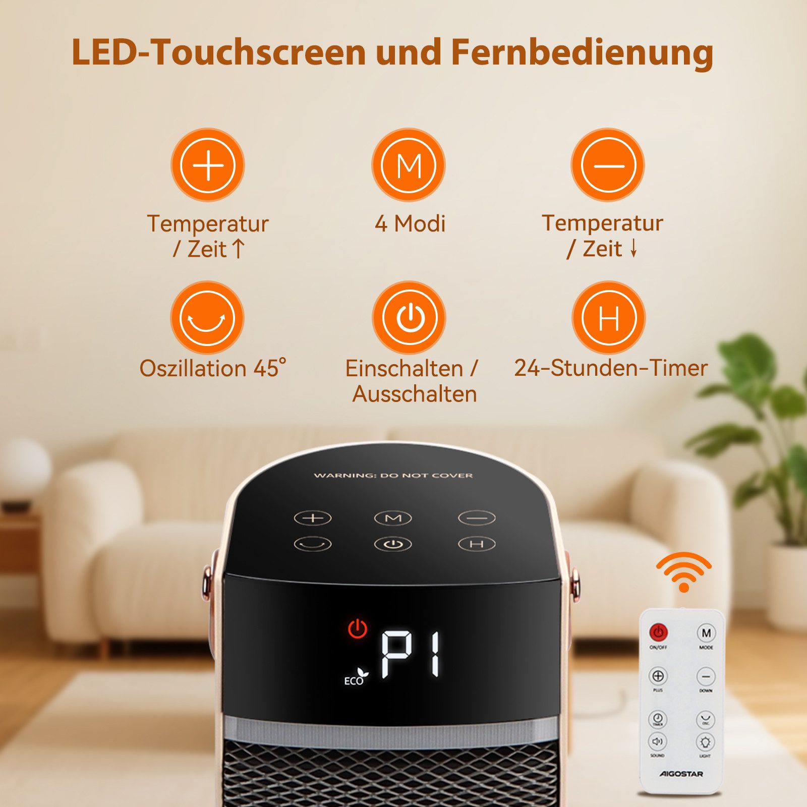 Aigostar Heizlüfter 2000W PTC Keramik Heizlüfter, günstig online kaufen