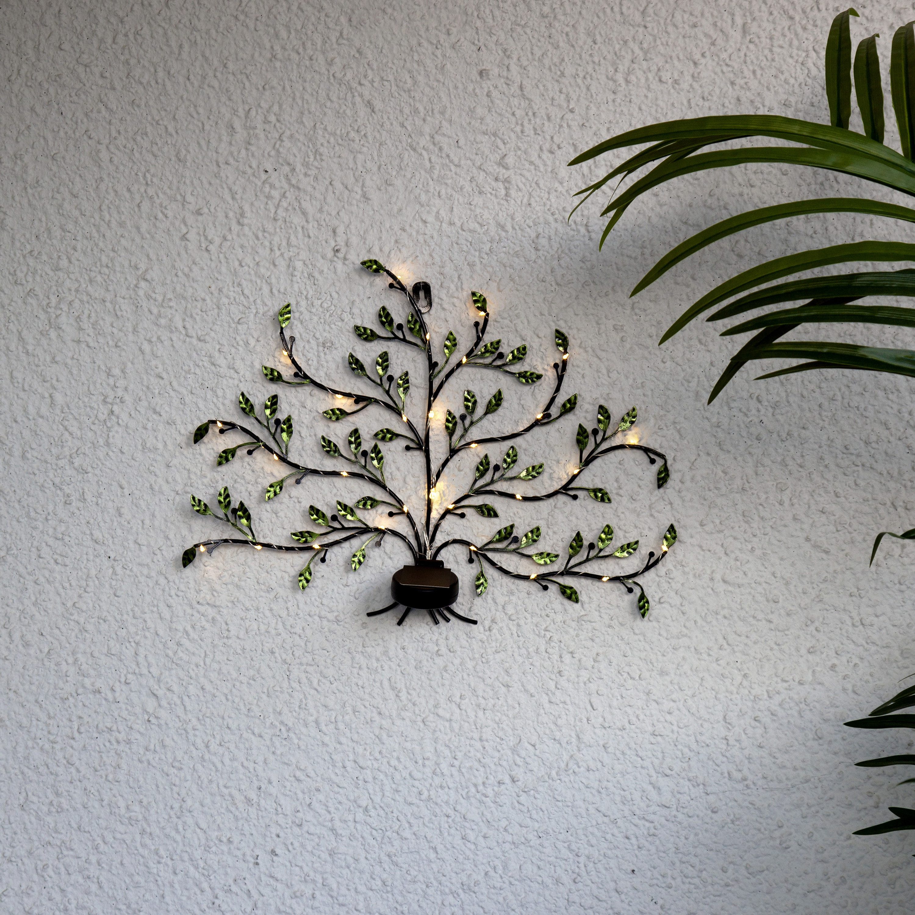 STAR TRADING LED Solarleuchte Solar Wanddeko Tree of Life, Solar-Wandleuchte,Tree of Life', dekorativer Lebensbaum mit Tautropf