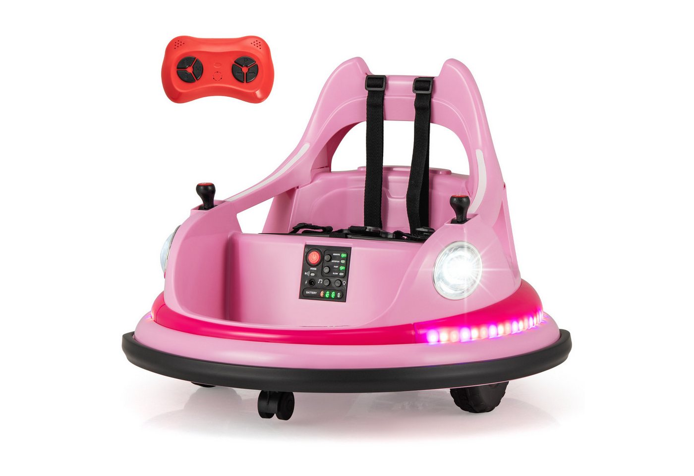 COSTWAY Elektro-Kinderauto, Belastbarkeit 30 kg, (1-tlg), 12V Kinder Autoscooter, 360° drehbar, Kinderauto, 2 Fahrmodi