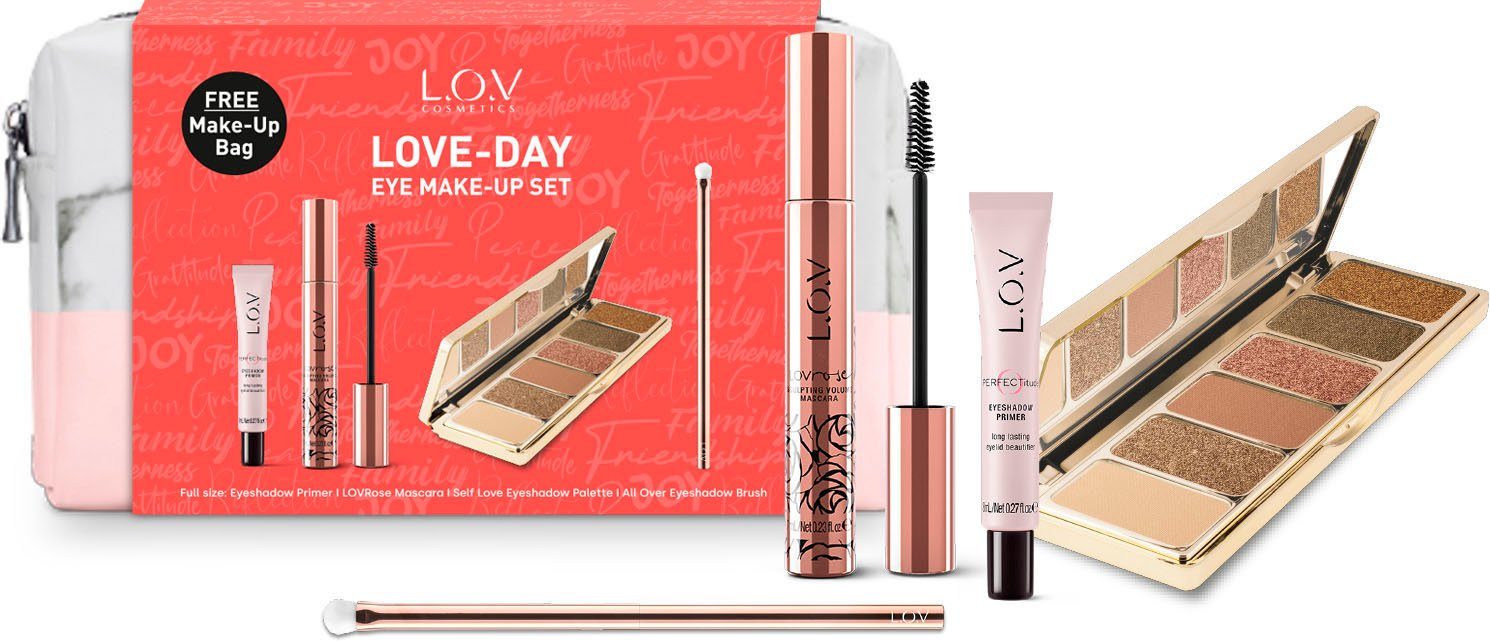 Haushalt Make Up L.O.V Augen-Make-Up-Set LOVE DAY, 4 Beautyprodukte in einer Make-Up Bag