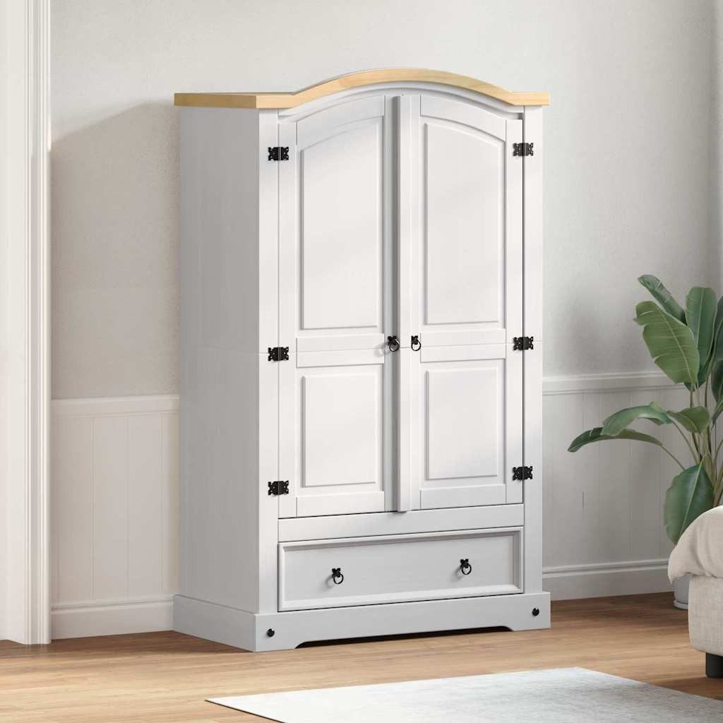 vidaXL Kleiderschrank Kleiderschrank CORONA Weiß 101 x 52 x 170 cm (1-St)