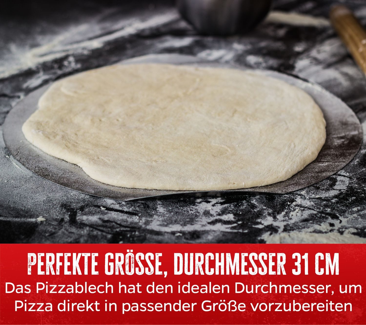 Grillfürst Aromaplanke Grillfürst Pizzablech Edelstahl 31 cm