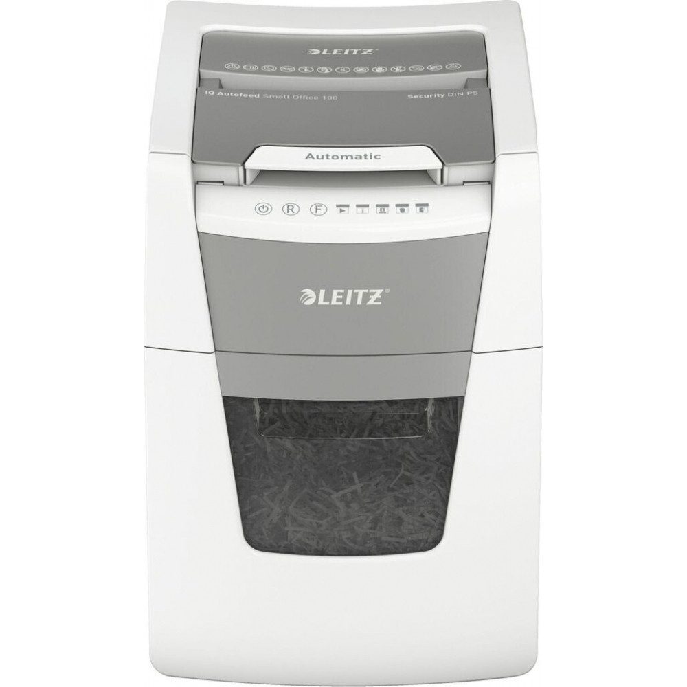 LEITZ Aktenvernichter IQ Autofeed Small Office 100 - Aktenvernichter - weiß/grau