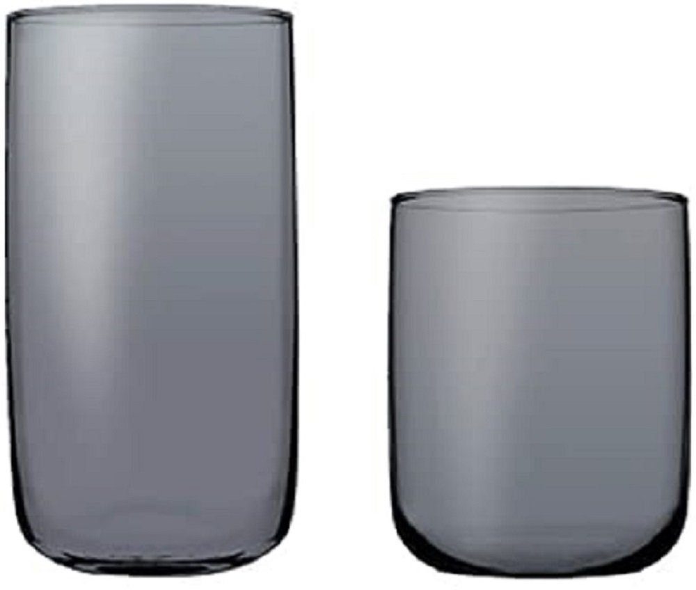 Pasabahce Glas Iconic Grau Trinkglas, Glas, 3er Set