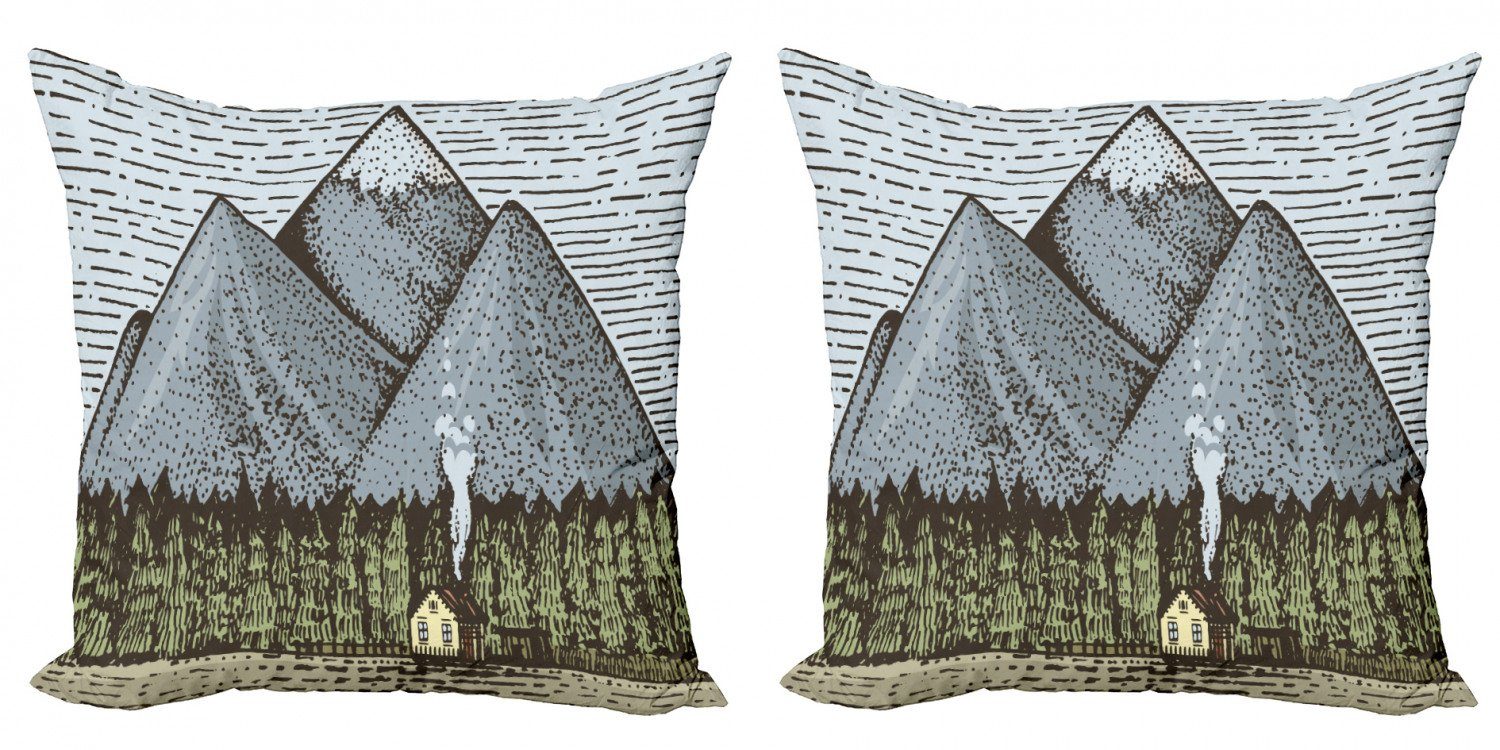 Kissenbezüge Modern Accent Doppelseitiger Digitaldruck, Abakuhaus (2 Stück), Berg Flüchtiges Land