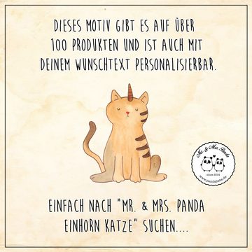 Mr. & Mrs. Panda Sporttasche Einhorn Katze - Schwarz - Geschenk, Katzer, Beutel, Einhornkatze, Mie (1-tlg), Stabile Kordel