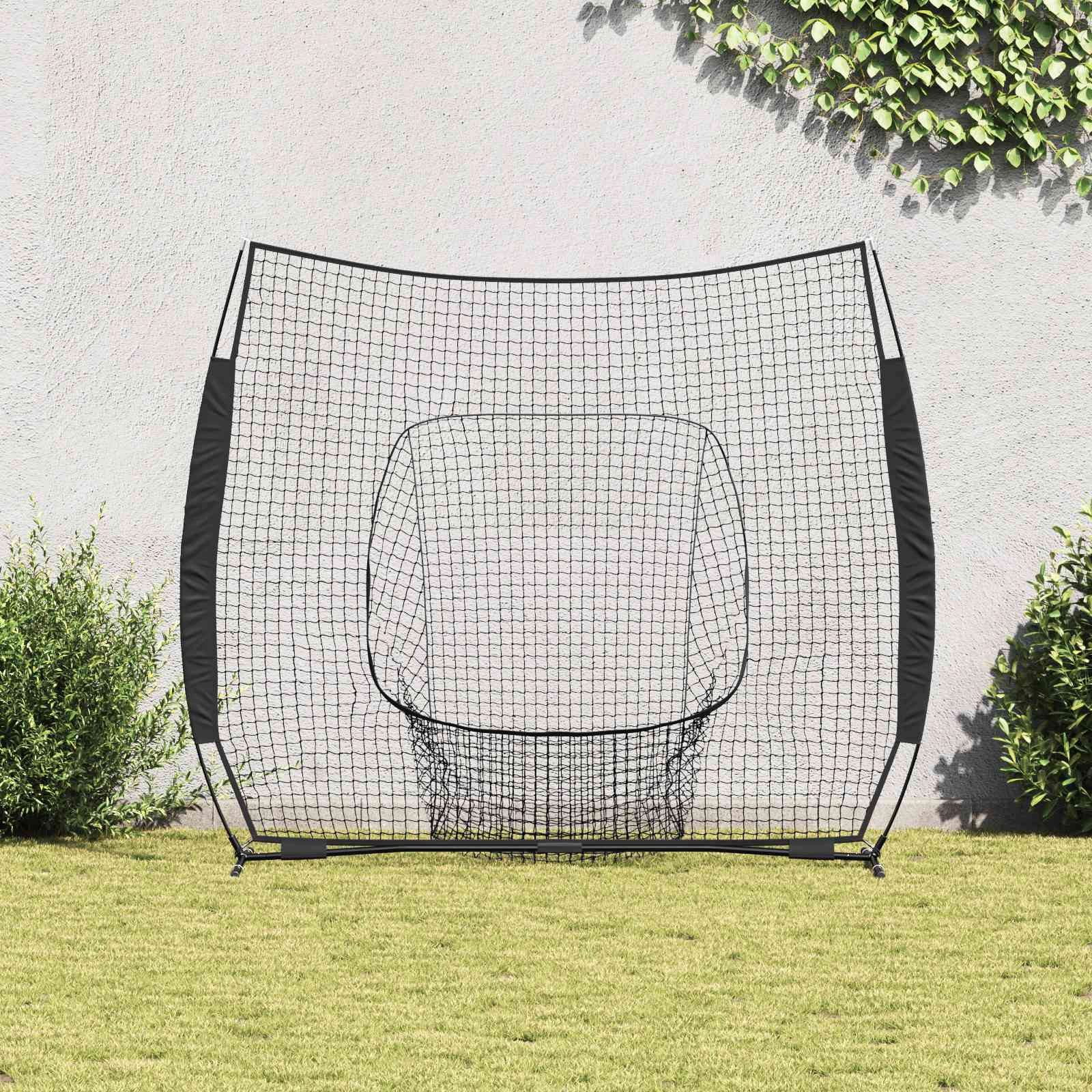 vidaXL Baseball Baseball-Übungsnetz Schwarz 250 x 106 x 209 cm Polyester (1-St)