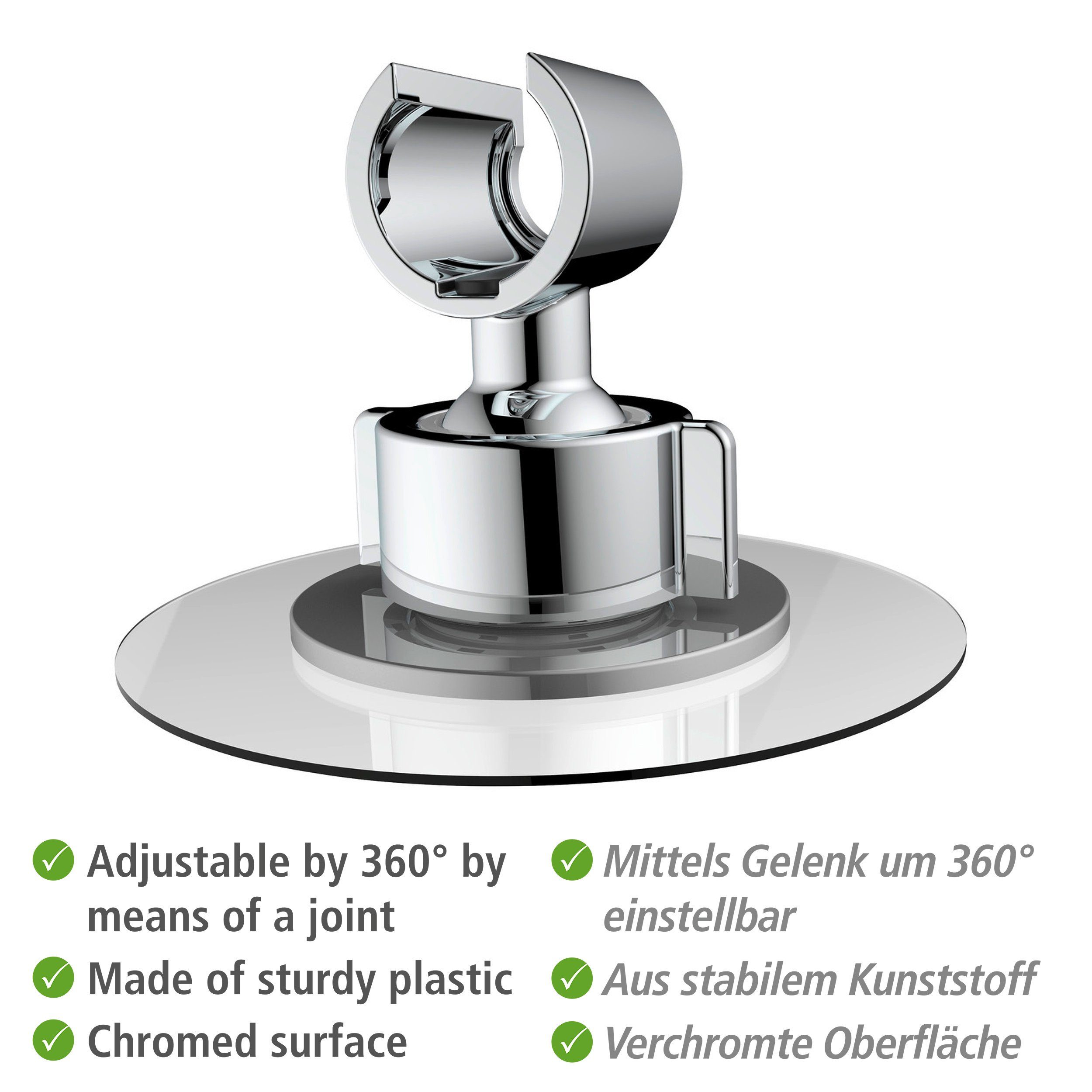 WENKO Brausehalter 360°, Chrom
