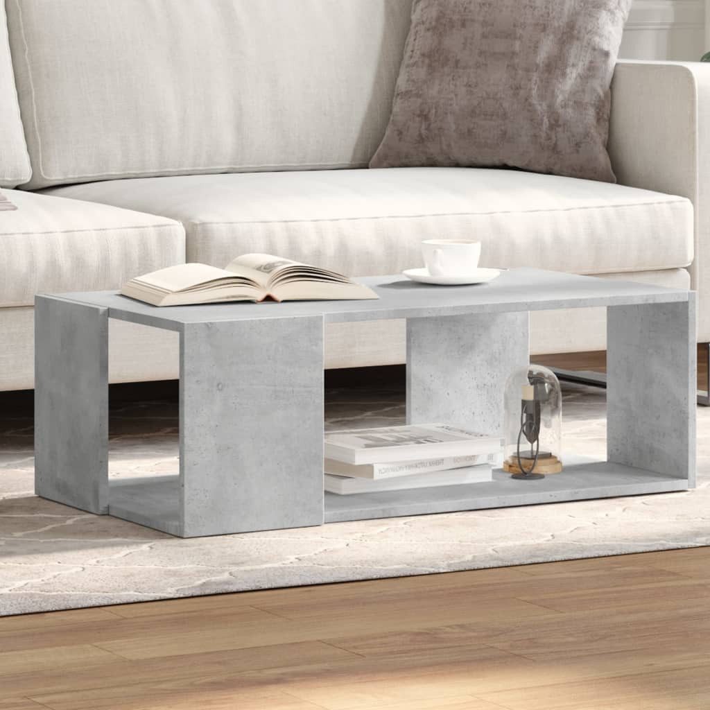 furnicato Couchtisch Betongrau 89,5x48x30 cm Holzwerkstoff günstig online kaufen