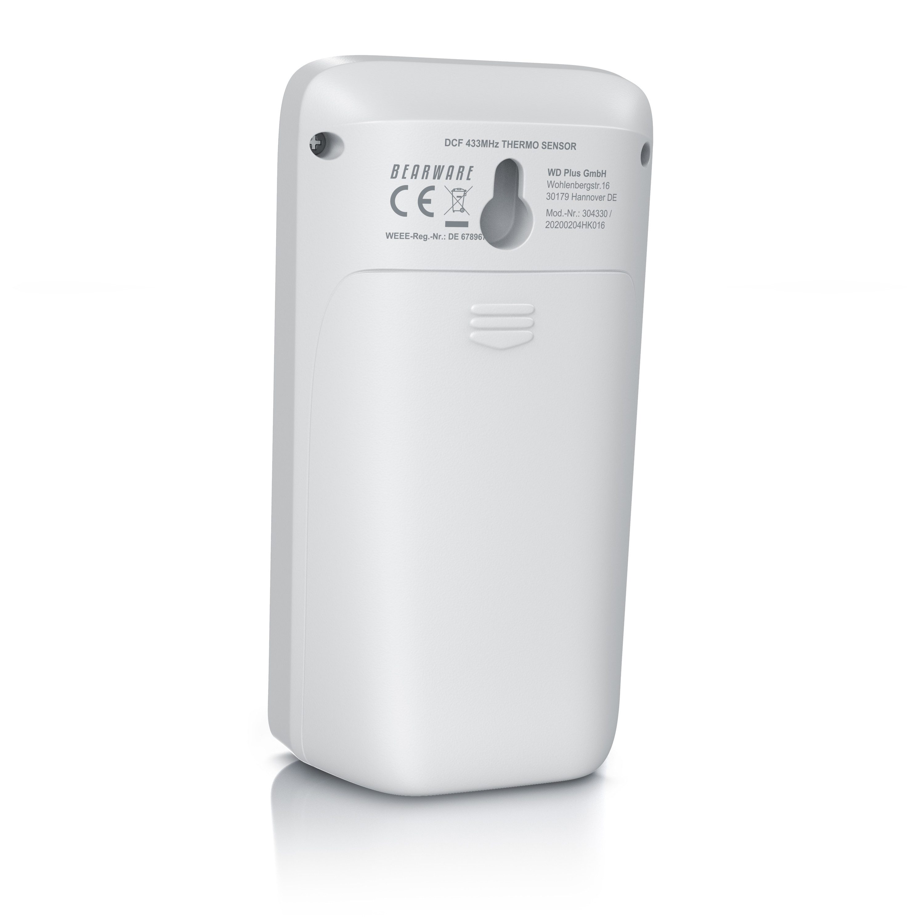 BEARWARE Außensensor für Funkwetterstation, Temperatur und Luftfeuchtigkeit Wetterstation (Erweiterung für Hygrometer, Thermometer, 433 Mhz inkl. Batterie, weiß)