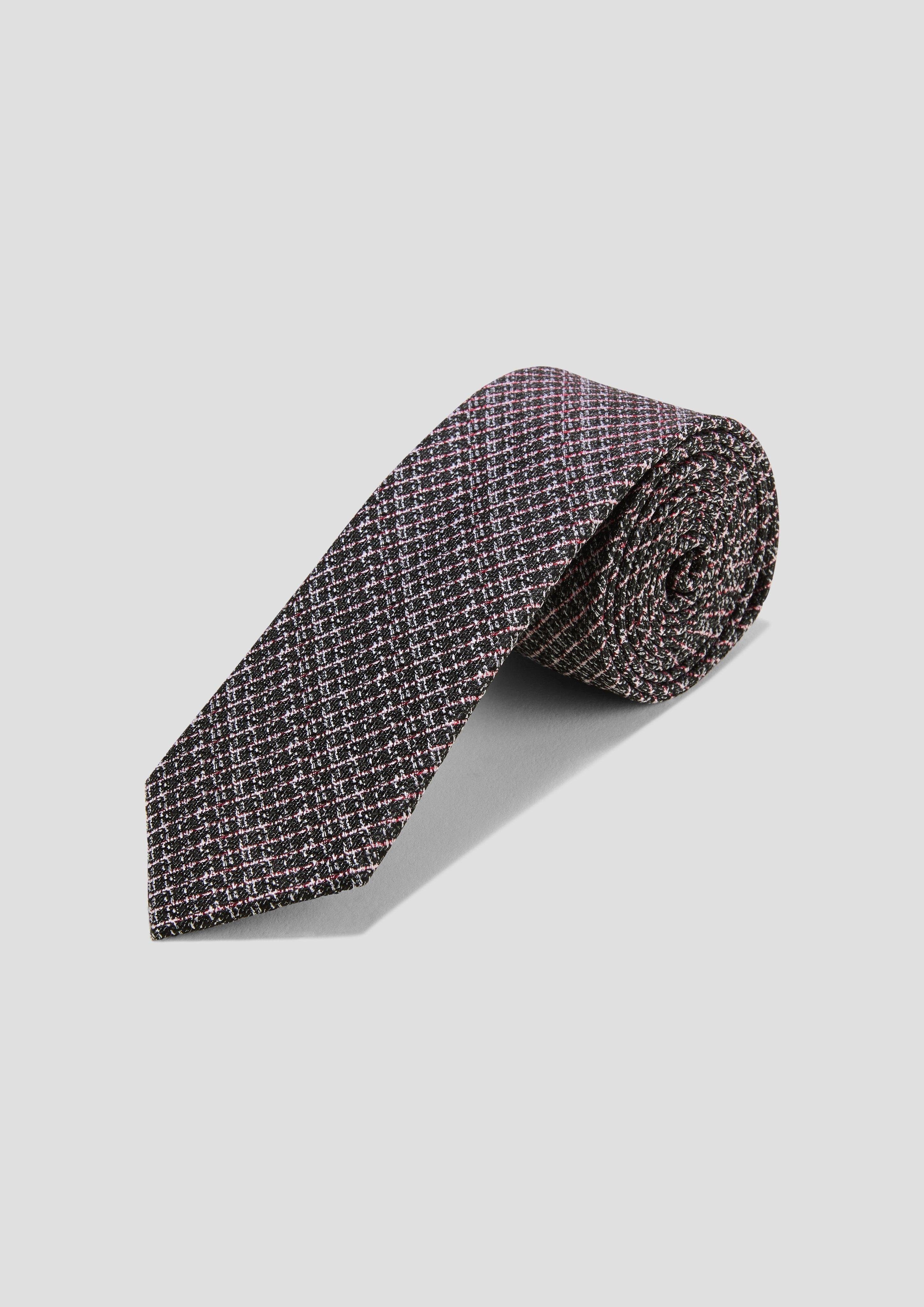 s.Oliver Krawatte Krawatte mit Dobby-Struktur chilirot
