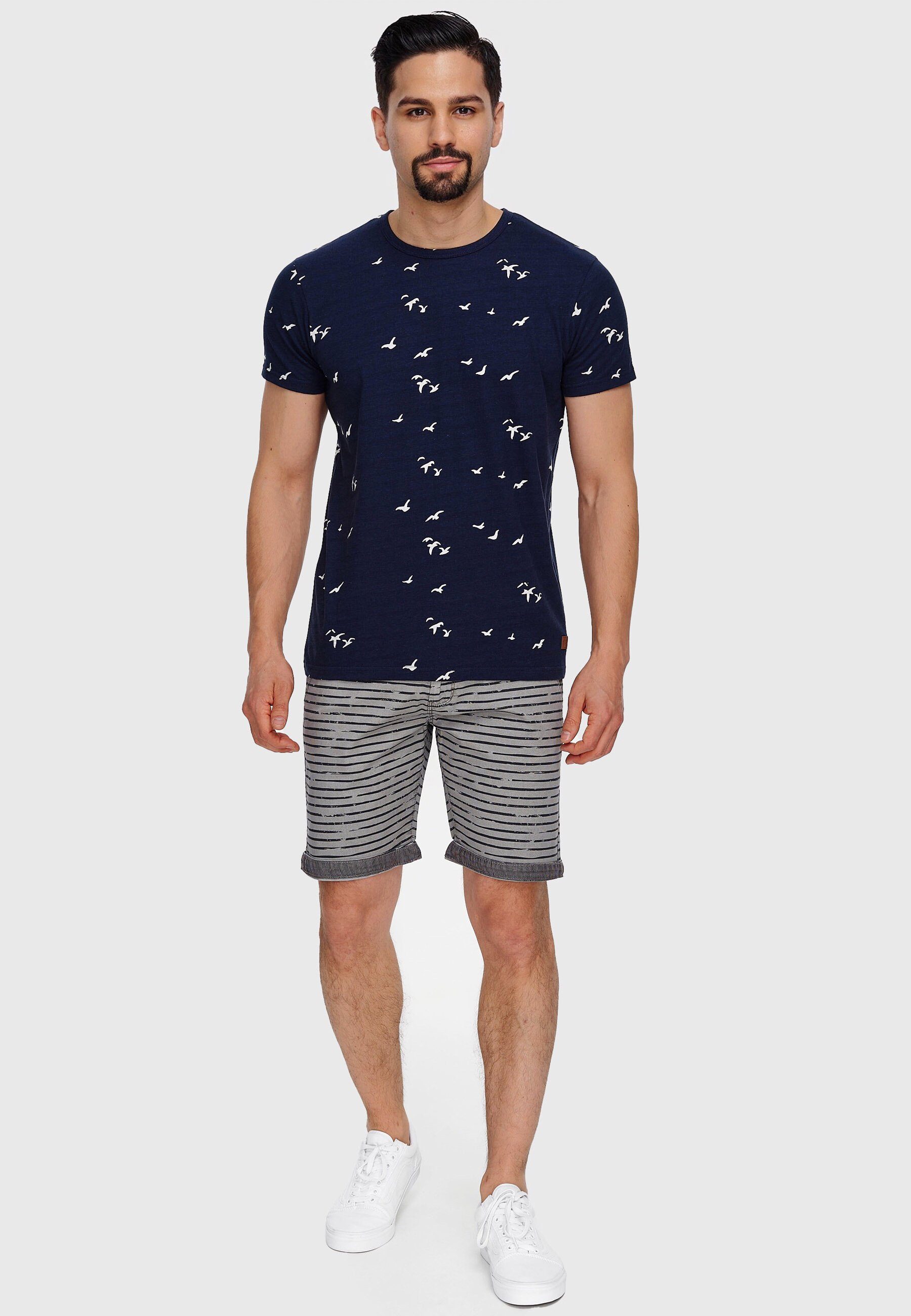 Indicode Chinoshorts Herren Arroyo Chino Shorts Herrenshorts mit auffälligem Streifenmuster