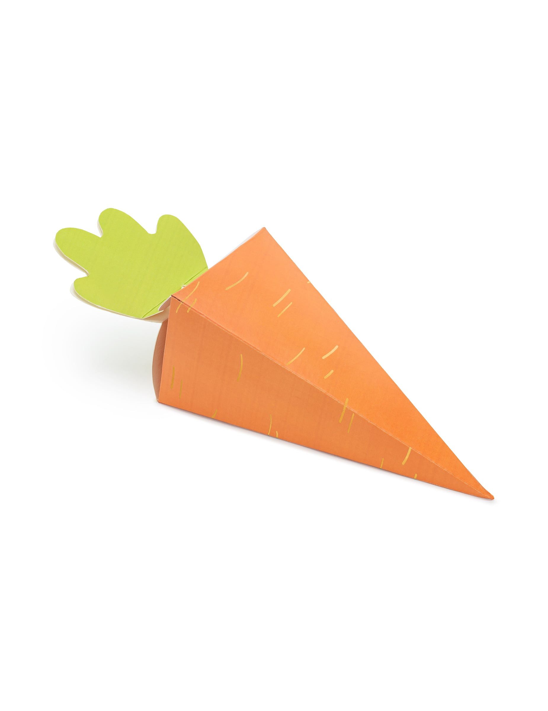 partydeco Kostüm 6 Karotten-Schachteln aus Karton 7,5 x 26,5 x 7,5 cm
