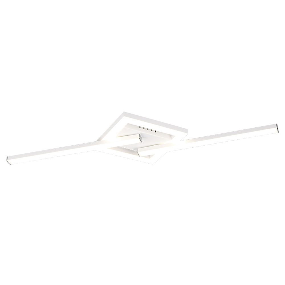 Reality Leuchten LED Deckenleuchte, LED-Leuchtmittel fest verbaut, Neutralweiß, Deckenleuchte Wohnzimmerleuchte LED Metall weiß-matt