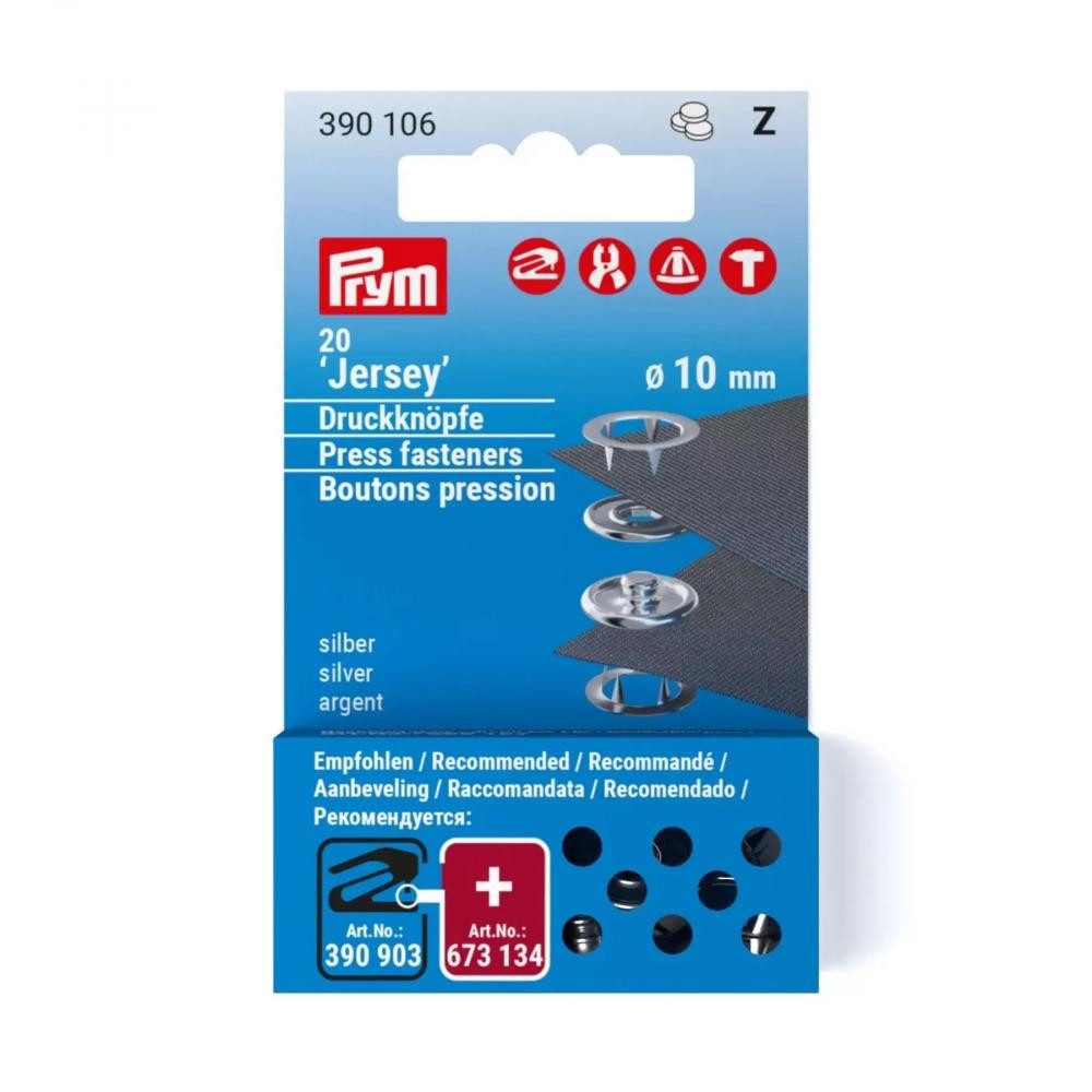 Prym Druckknopf - Jersey Ring Druckknöpfe-Nachfüllpack Ø 10 mm/20 St. (ohne Werkzeug), Nachfüllset