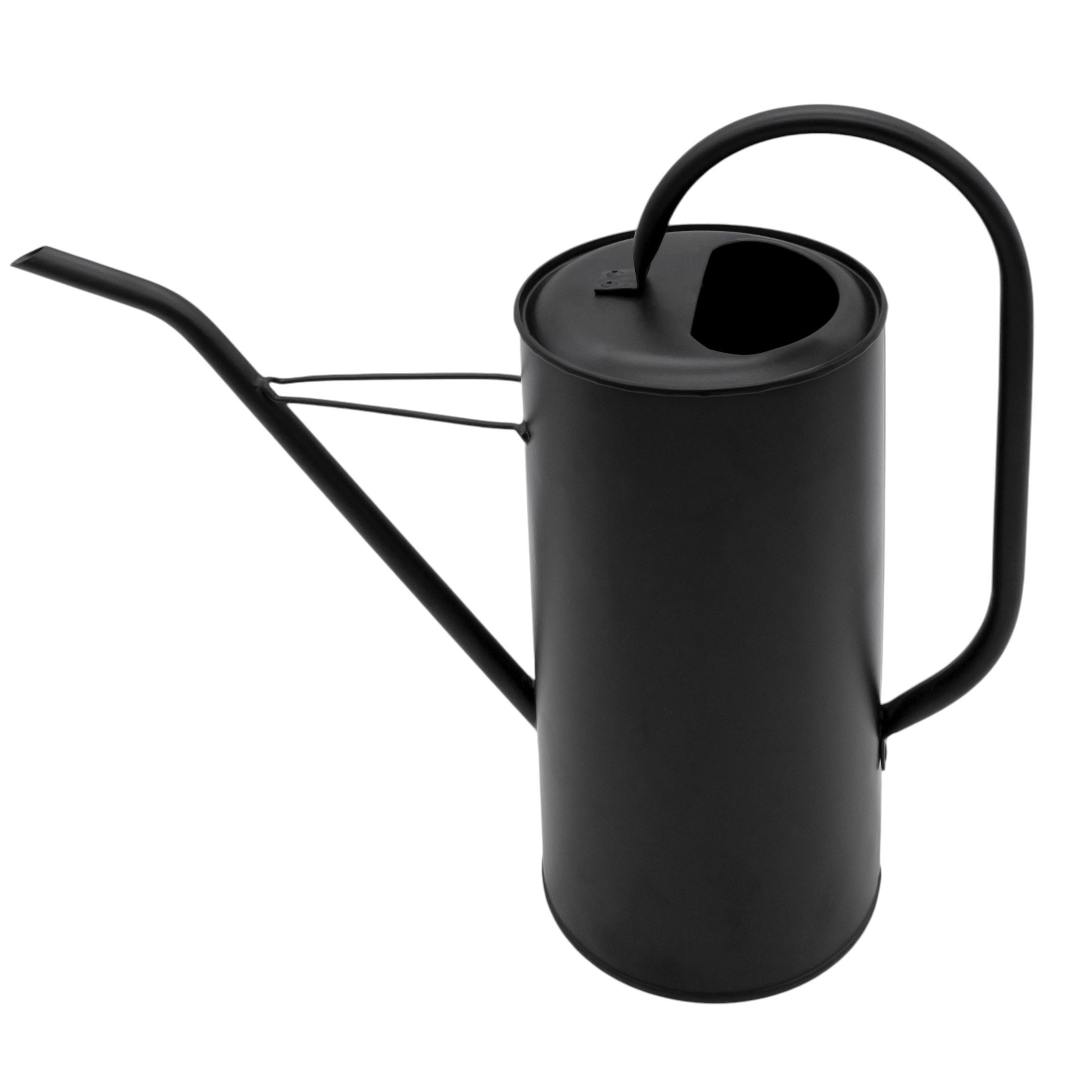 Gießkanne Metall Blumen schwarz matt - 3 L