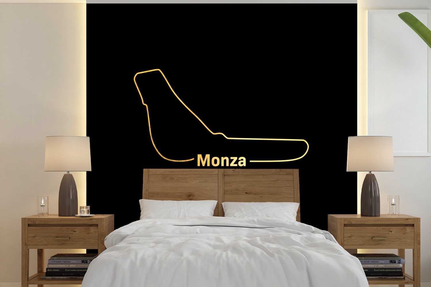 MuchoWow Fototapete Monza Rennstrecke, (5 bedruckt, Formel Schlafzimmer, oder 1 Wohnzimmer - für Vinyl Tapete - St), Wandtapete Matt