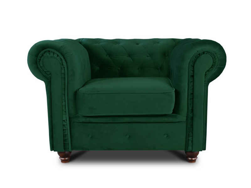 Sofnet Ohrensessel Asti 1, Chesterfield Sessel, Sofagarnitur, Glamour Couch