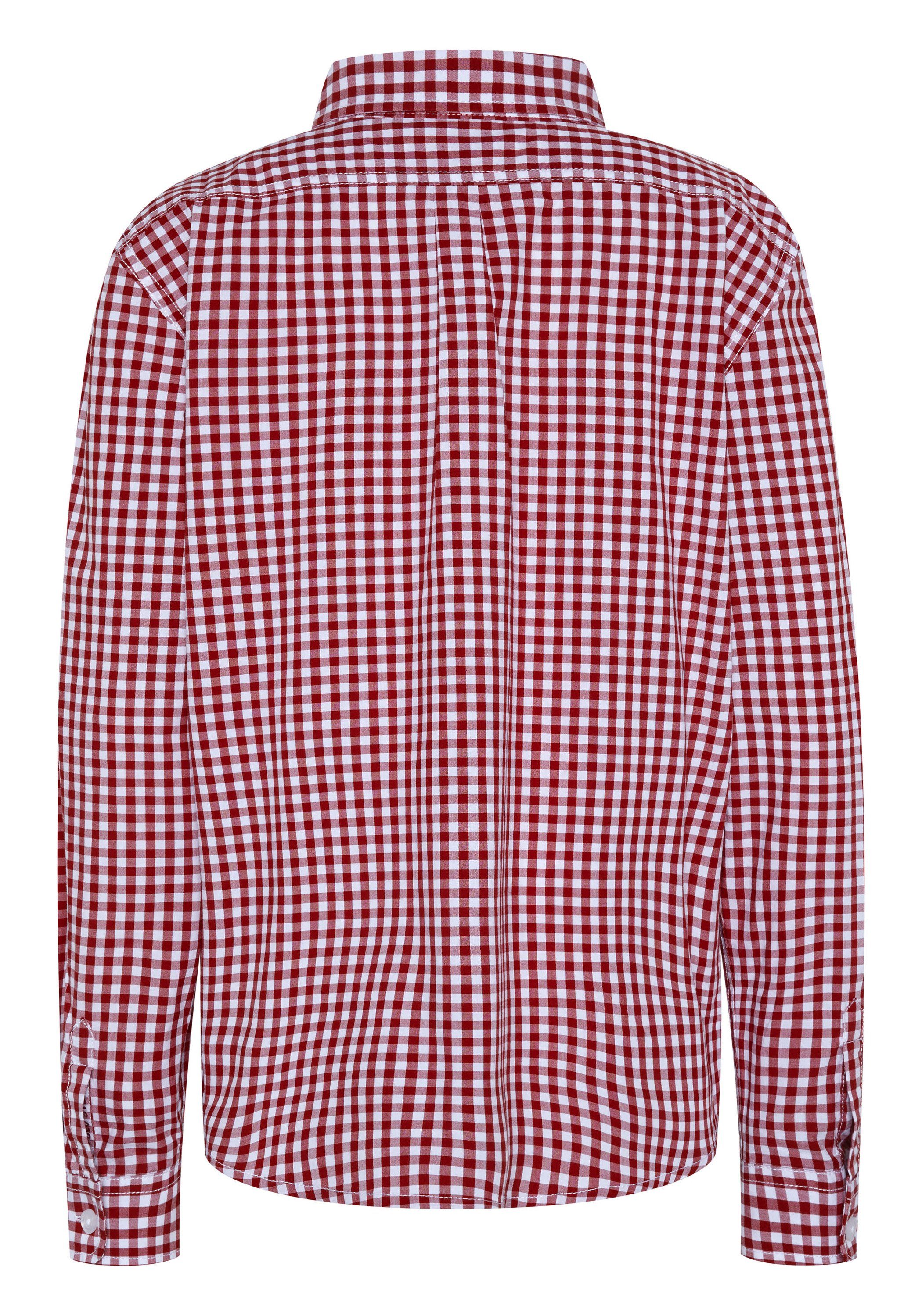 Polo Sylt Langarmhemd mit klassischen Red/White Elementen Dark 2610