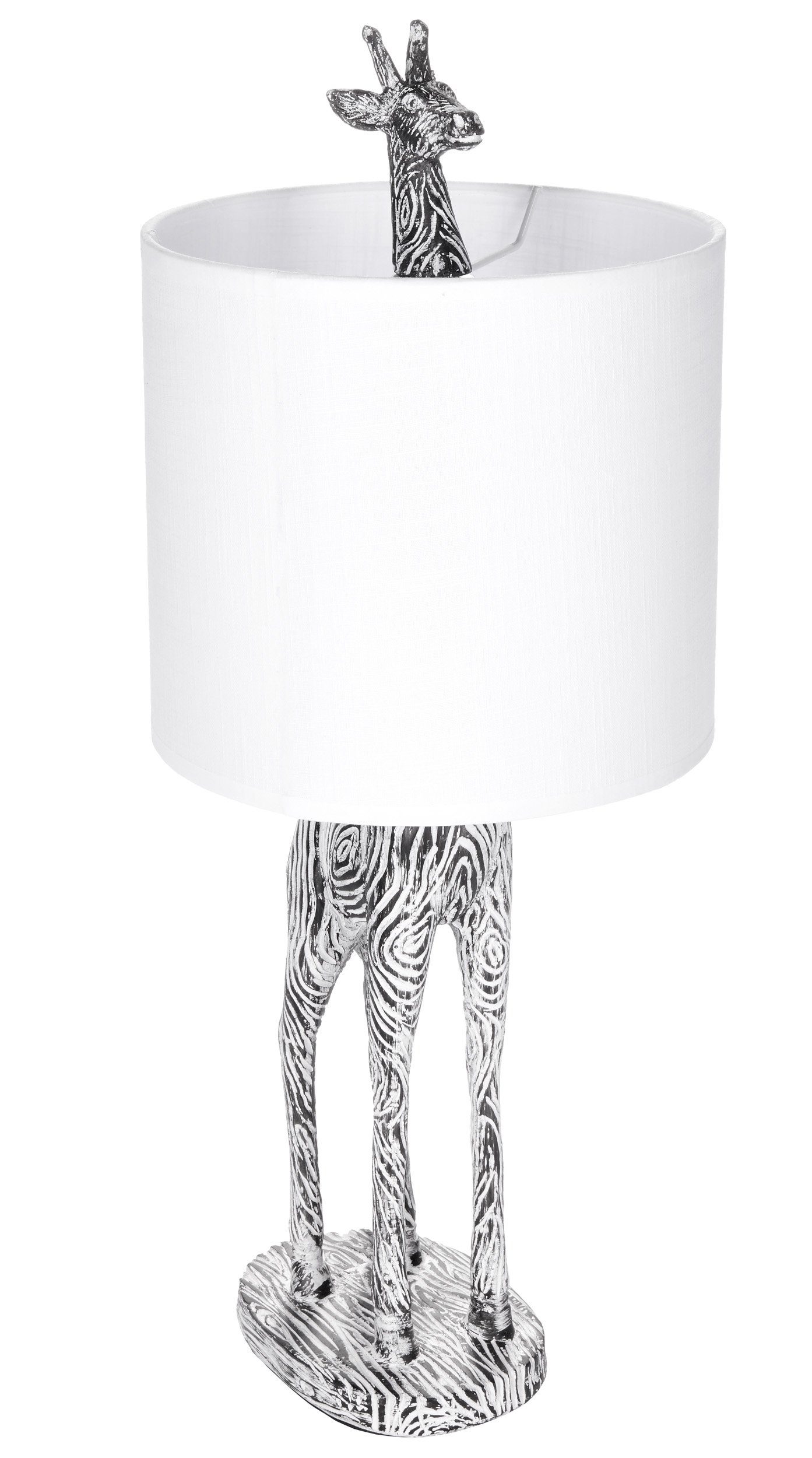 Afrika, Tischleuchte Keramikfuß, BRUBAKER 51,5 Giraffe Motiv Leuchtmittel, cm ohne Lampe Höhe Nachttischlampe mit