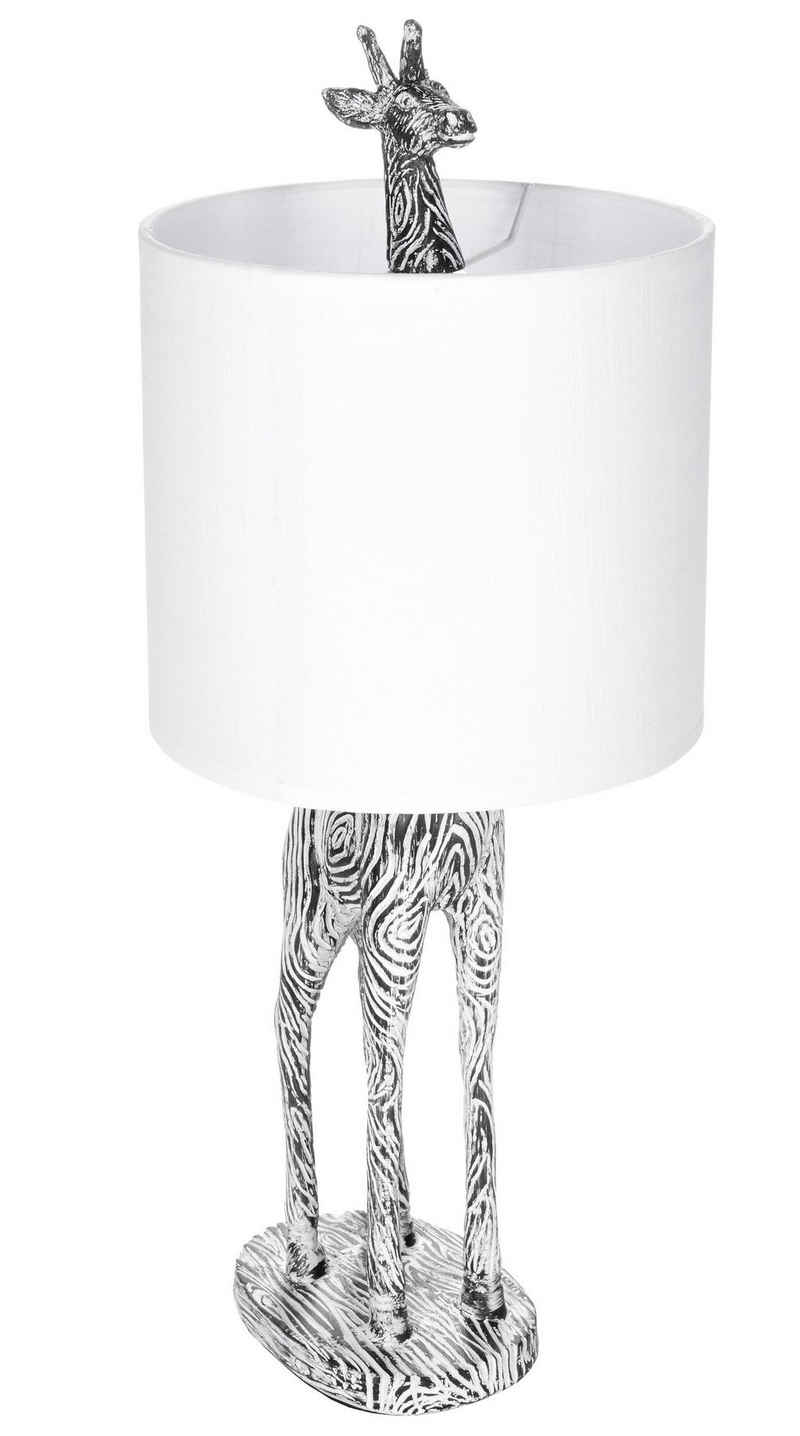 BRUBAKER Nachttischlampe Tischleuchte Giraffe Afrika, ohne Leuchtmittel, Motiv Lampe mit Keramikfuß, Höhe 51,5 cm