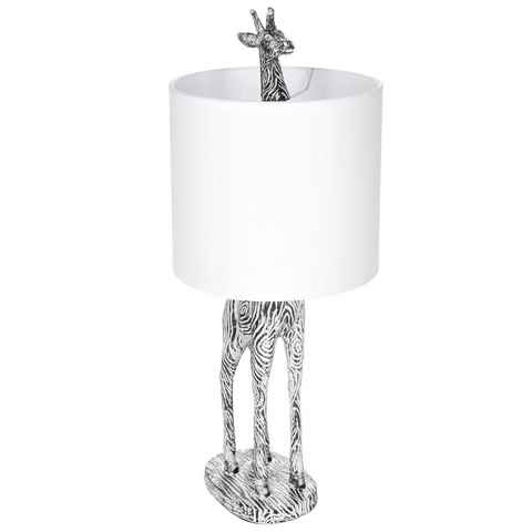 BRUBAKER Nachttischlampe Tischleuchte Giraffe Afrika, ohne Leuchtmittel, Motiv Lampe mit Keramikfuß, Höhe 51,5 cm