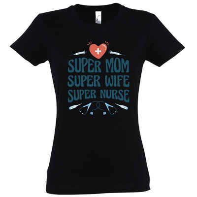 Youth Designz T-Shirt "Super Mom, Super Wife, Super Nurse" Damen Shirt mit trendigem Frontprint