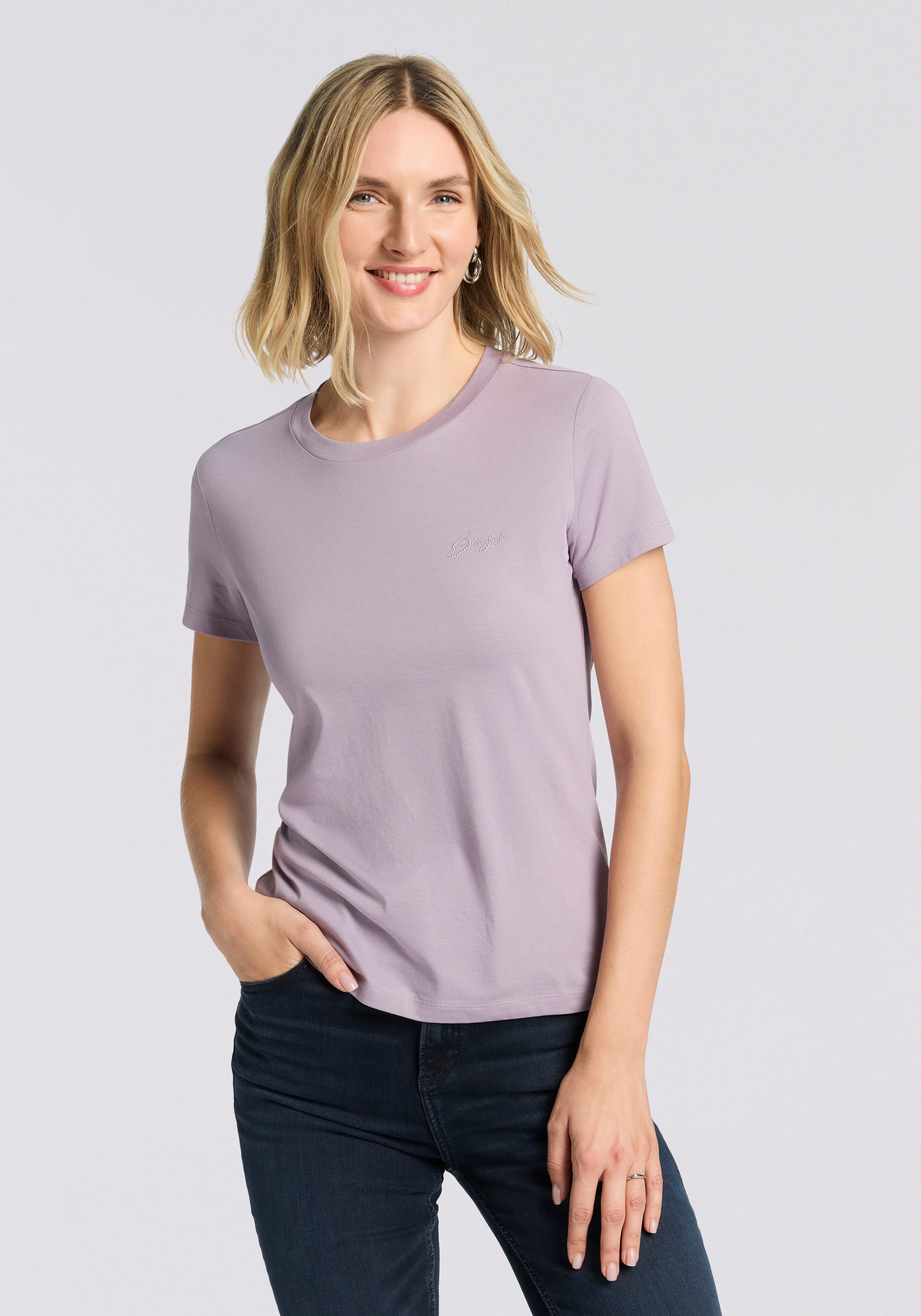 BOSS ORANGE T-Shirt Esogo Premium Damenmode mit Rundhals, Strassapplikation günstig online kaufen