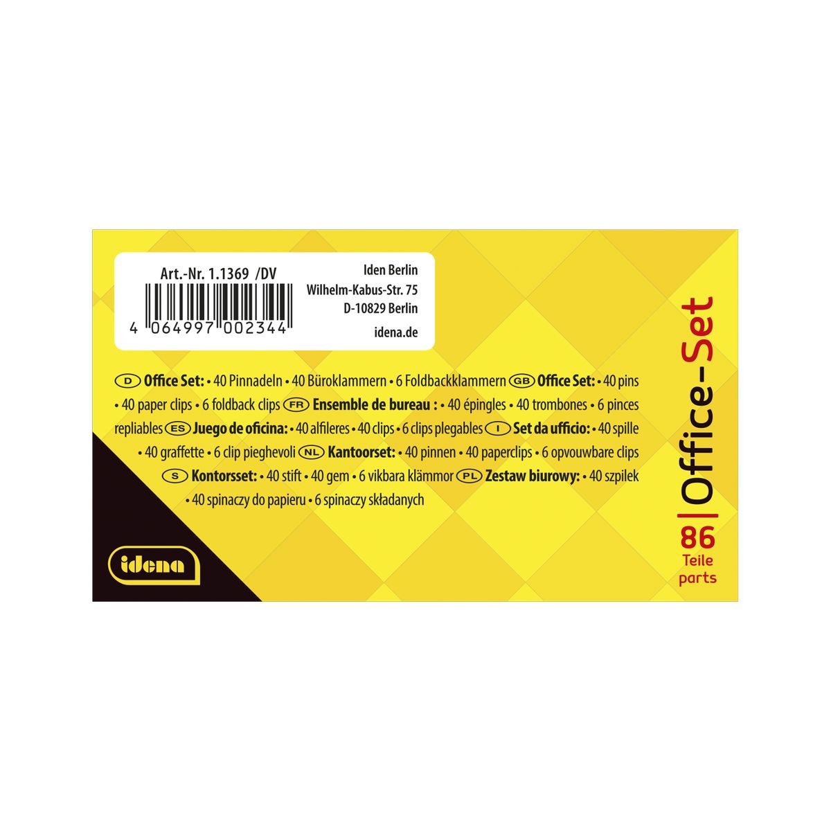 Idena Büroklammer Idena Office Set blau 86 Teile