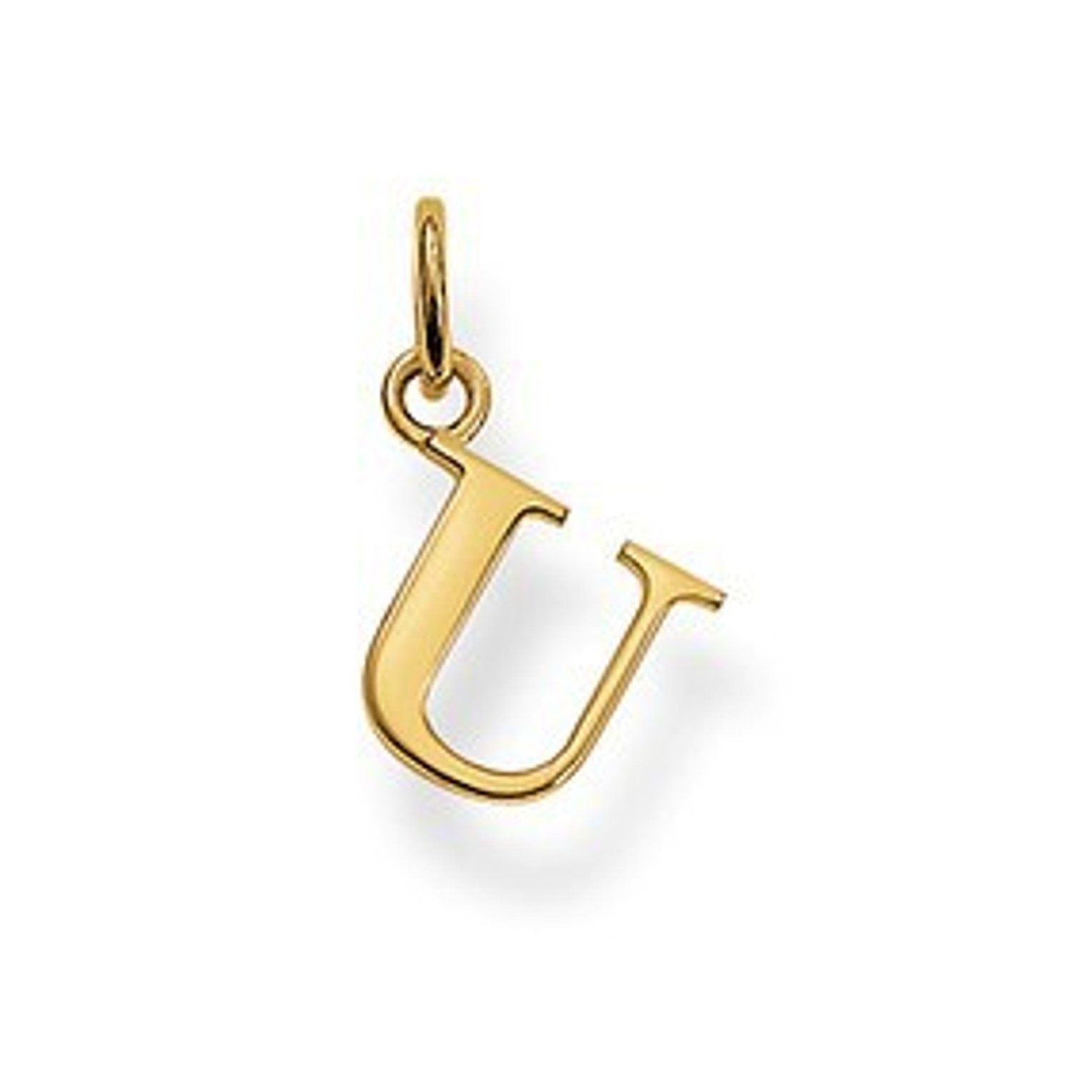 THOMAS SABO Kettenanhänger PE608-413-12 Ketten-Anhänger Buchstabe U Silber Gelbgold