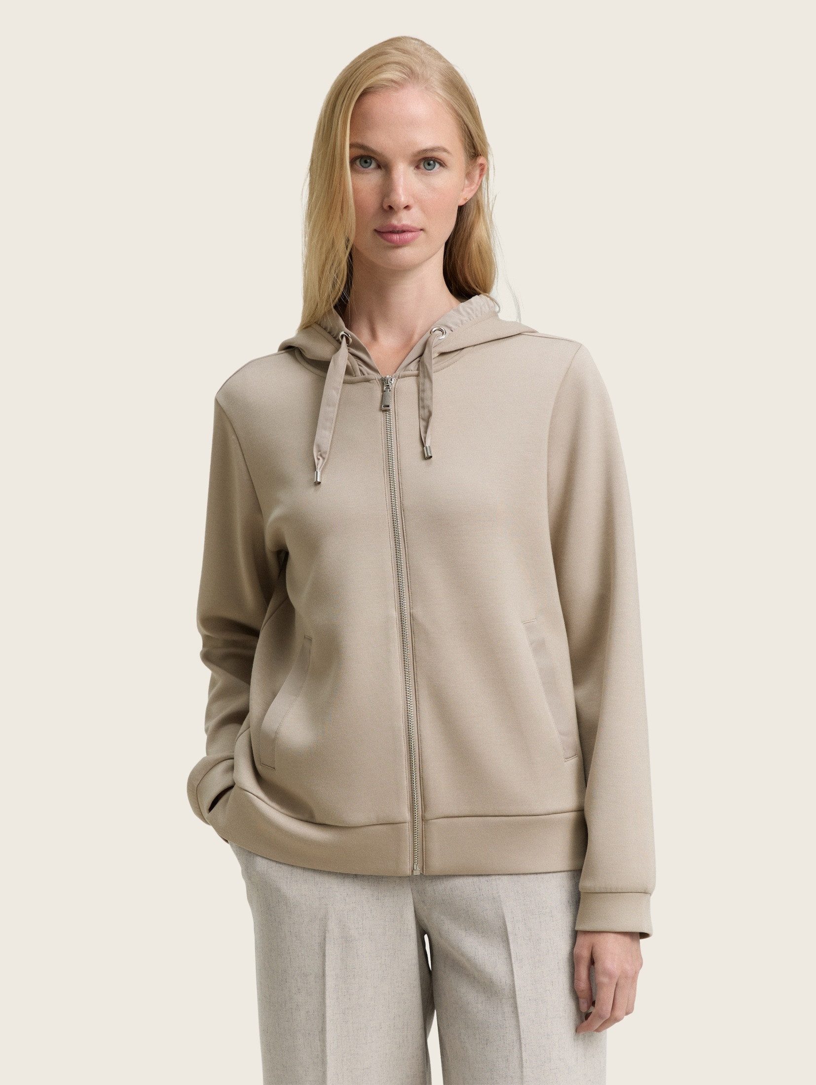 TOM TAILOR Sweatjacke Strick & Sweatshirts Hoodie Sweatjacke aus Scuba günstig online kaufen
