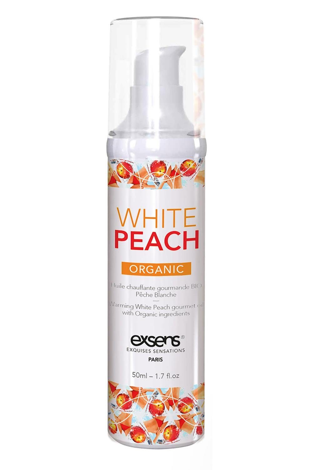 Exsens Gleit- & Massageöl Exens Warming Massage Oil White Peach Organic 50ml