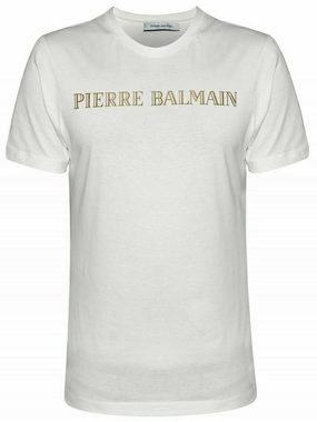 Balmain T-Shirt PIERRE BALMAIN MENS ICONIC LOGOSHIRT CULT OFF-WHITE LOGO SHIRT T-SHIRT